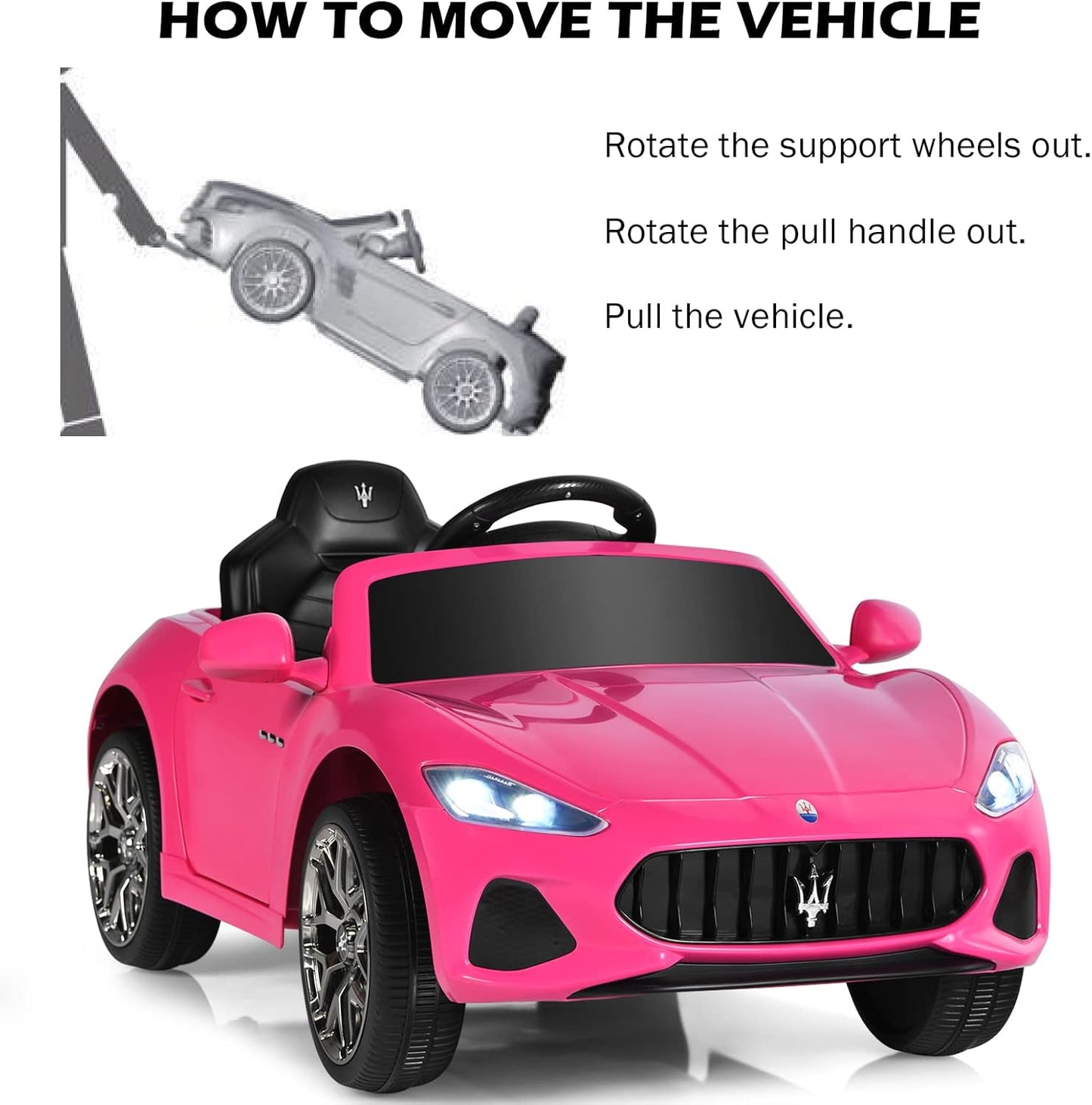Costzon Ride on Car, Pink Licensed Maserati Gbili 12V Battery Powered Electric Car with Parent Remote Control & Manual Modes, Horn, Lights, MP3, Kids Car Toy Maserati Car for Boys Girls Toddlers Gift