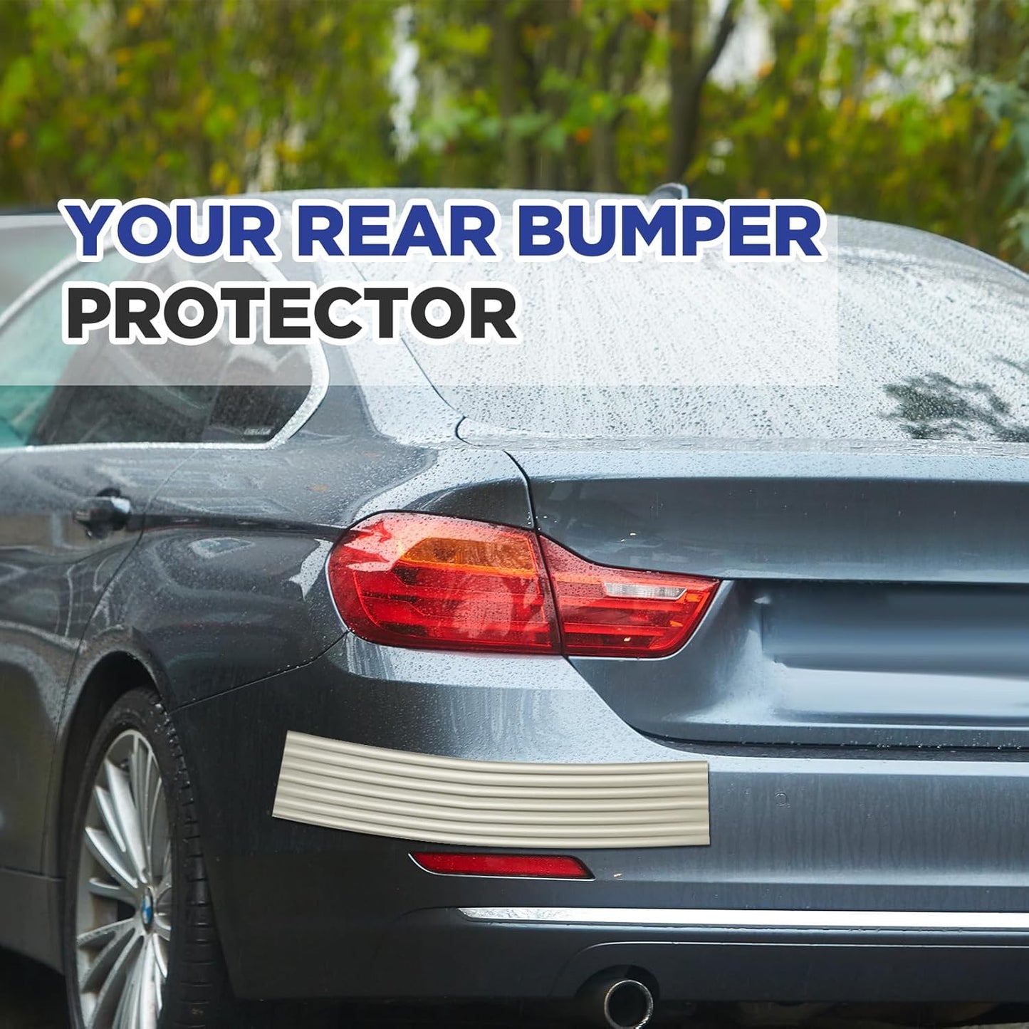 Garage Wall Protector 3.15in x 10ft Self-Adhesive Rubber Bumper Protectors Strip for Car SUV Doors Waterproof Anti-Scratch Wall Bumper Guard for Garage Car(Gray)