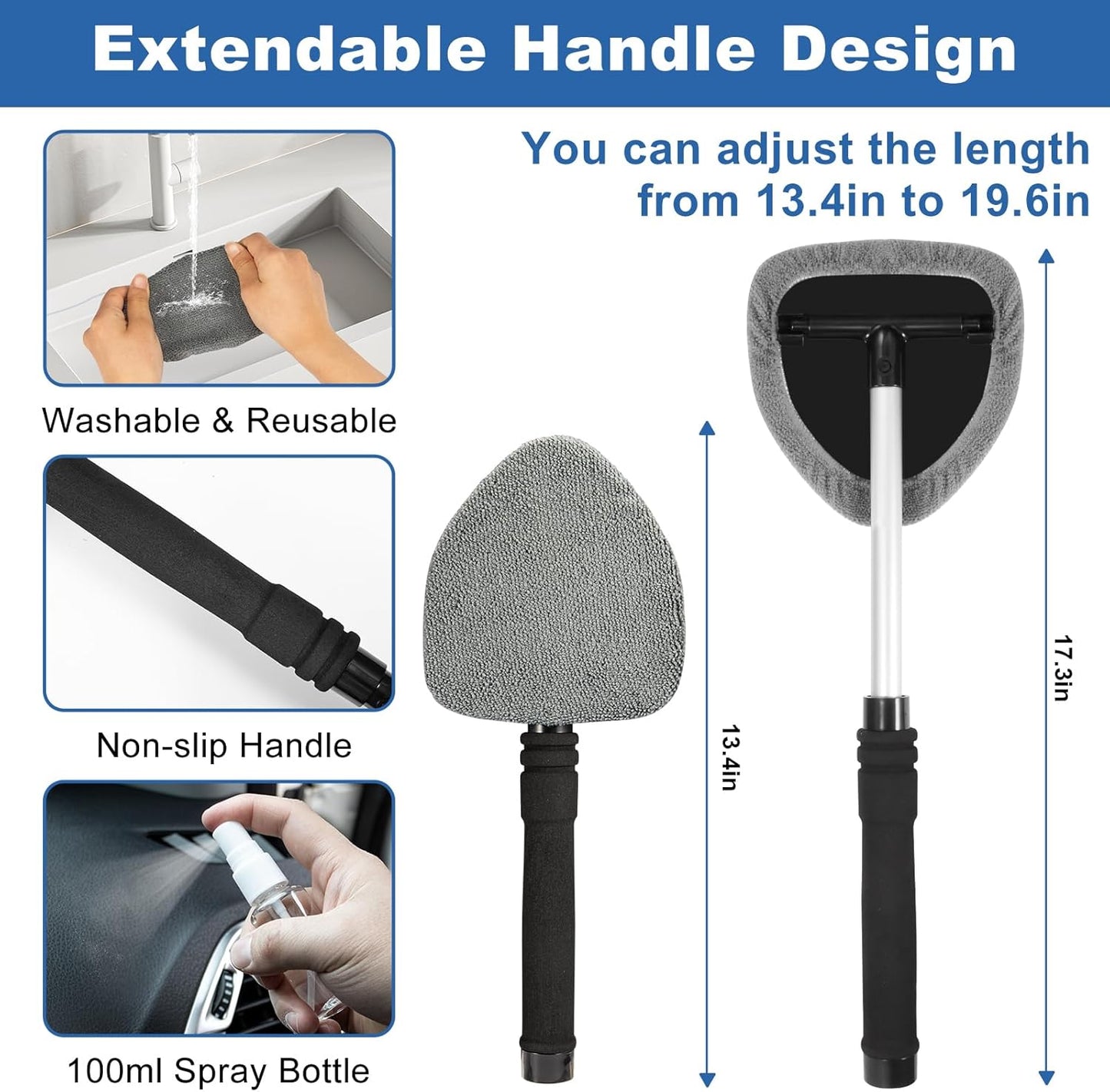 Viewsun Windshield Cleaner Tool, 13Pcs Car Interior Cleaning Kit, Car Detailing Kit Interior Cleaner, Car Detailing Brushes, Car Cleaning Gel, Inside Cleaning Supplies Accessories for Women Men