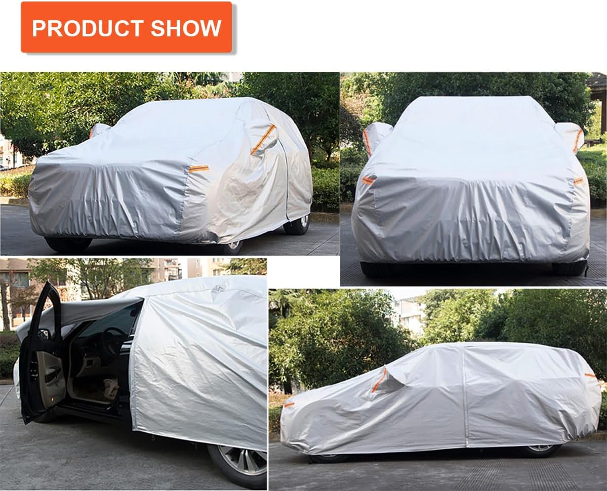 Kayme 6 Layers SUV Car Cover Custom Fit for Nissan Pathfinder (2005-2025) Waterproof All Weather for Automobiles, Outdoor Full Cover Rain Sun UV Protection.Silver