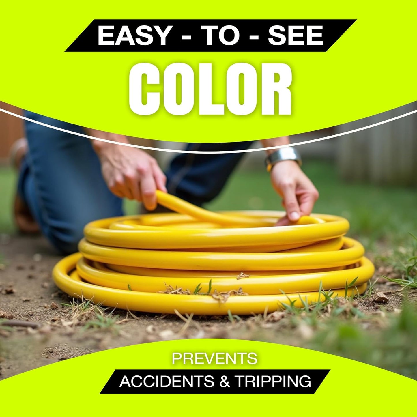 10ft Outdoor/Indoor Extension Cord 14/3 Gauge Heavy Duty 3 Prong SJTW, Waterproof, Flexible Cold-Resistant Long Power Cord,15A 125V 1875W, Yellow by LifeSupplyUSA