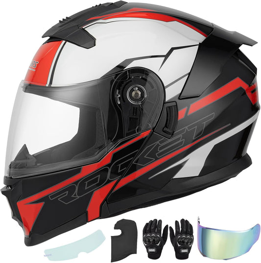 Modular Motorcycle Helmets Full Face Flip up Street Bike Motorcycle Helmet for Unisex Adult Model 912