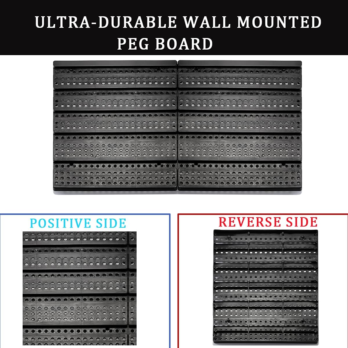 Wall Mounted Storage Bins Parts Rack 4 Colors Bin Organizer Garage Plastic Shop Tool, Garage Organizers and Storage (Style-Classic) 50.4"*32.4"