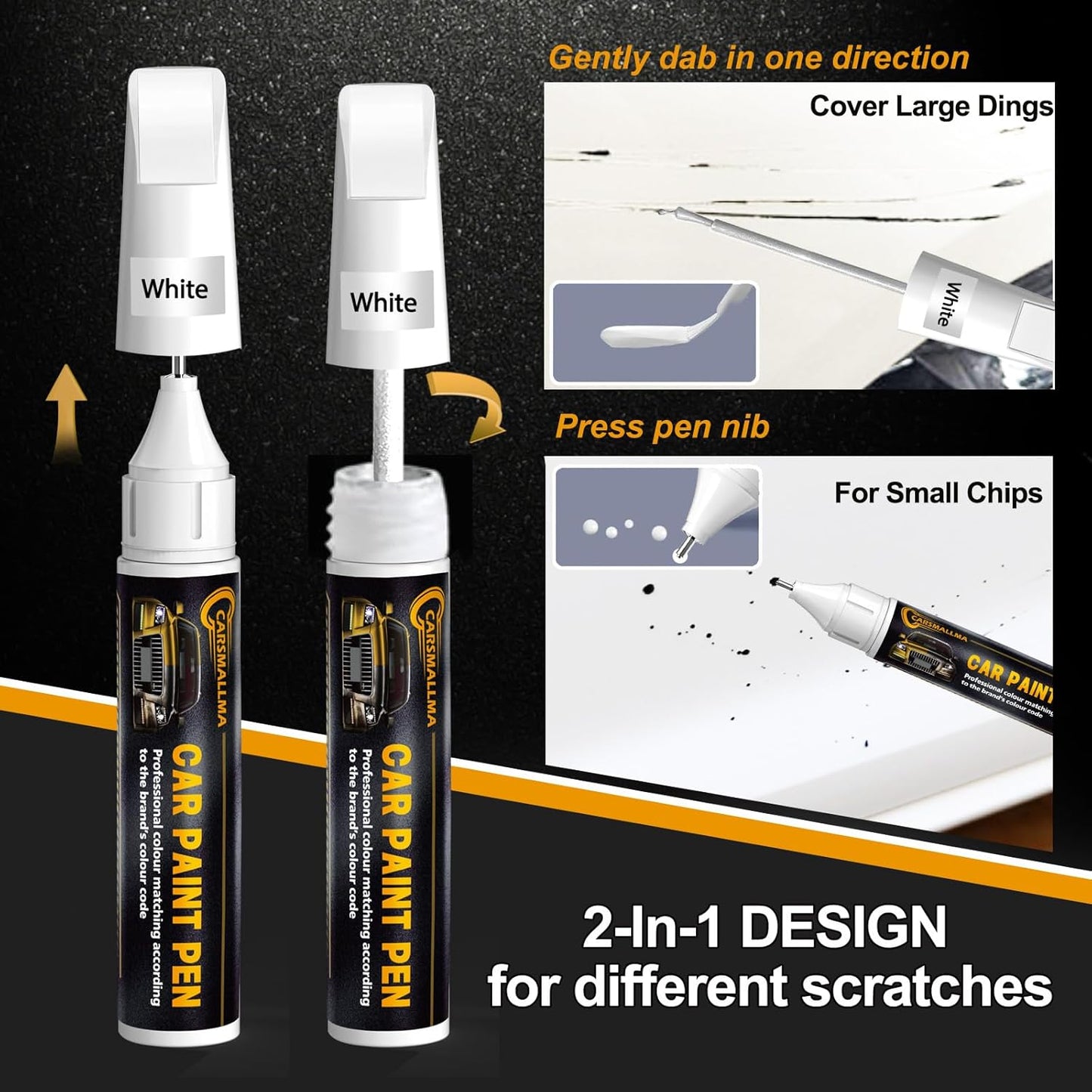 LS9R/2Y Glacier White Metallic Car Touch Up Paint for Audi, Color Accurate Car Paint Scratch Repair Pen Kit Quick & Easy Fix Vehicle Chips and Automotive Nicks Scuff