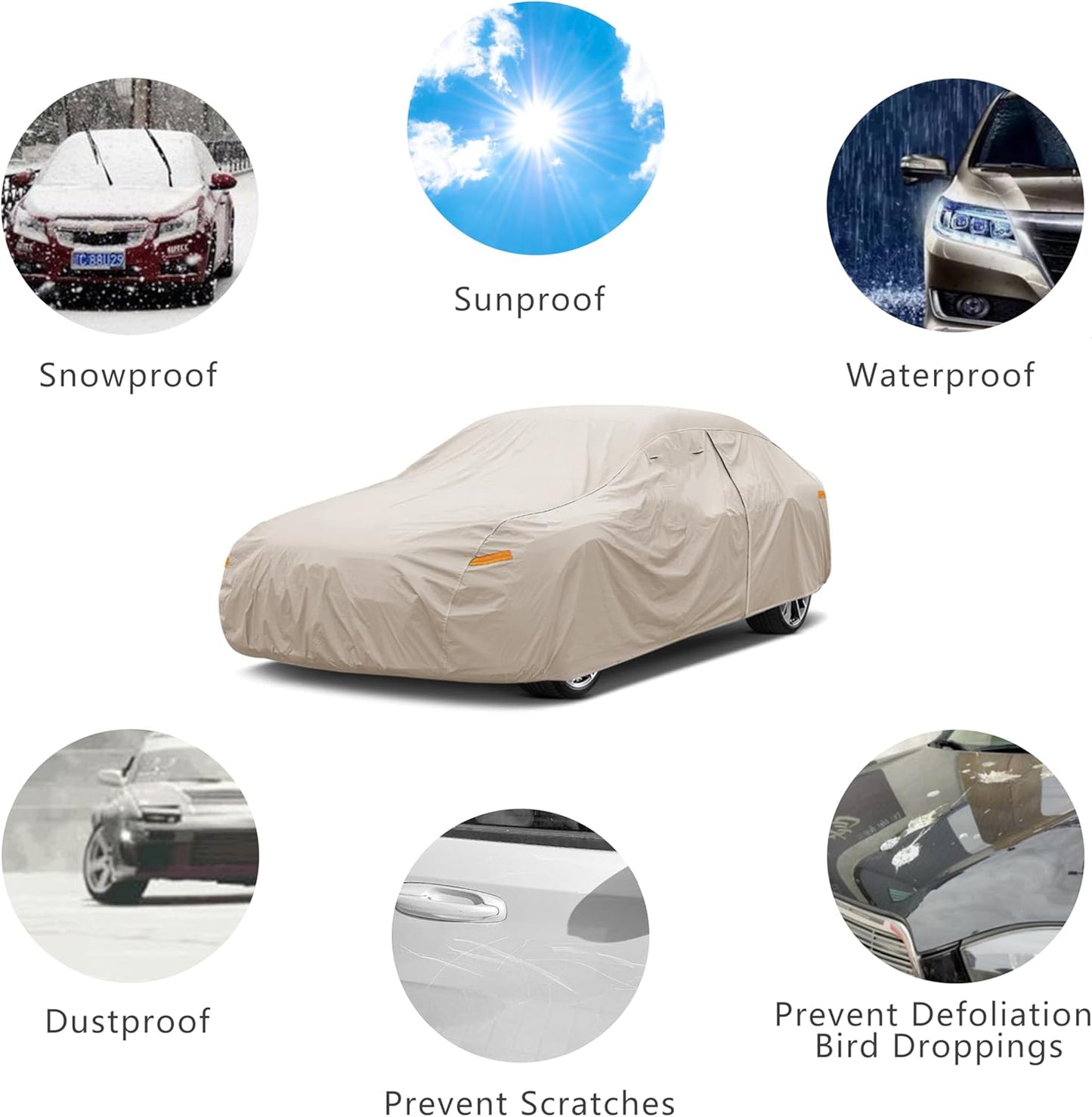 Heavy Duty Outdoor Car Cover Custom Fit for Hummer H2,Windproof All Weather Waterproof Sun Rain UV Dust Snow Protection Outdoor Car Covers