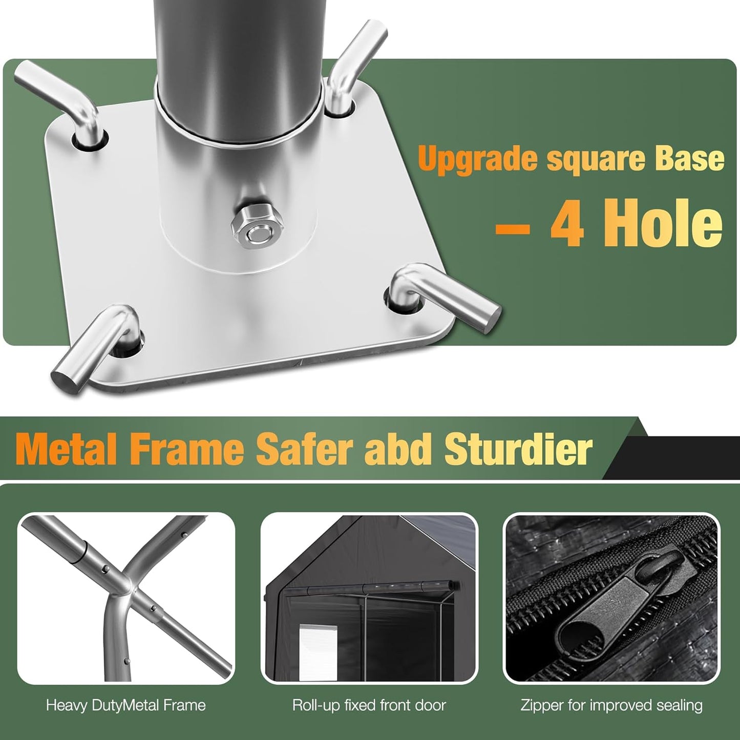 Polar Aurora Carport, 12x20 FT Heavy Duty Carport with Side-Opening Door & Roll-Up Windows, Car Port Canopy, Outdoor Portable Garage for Car, Truck, Boat, Motorcycle