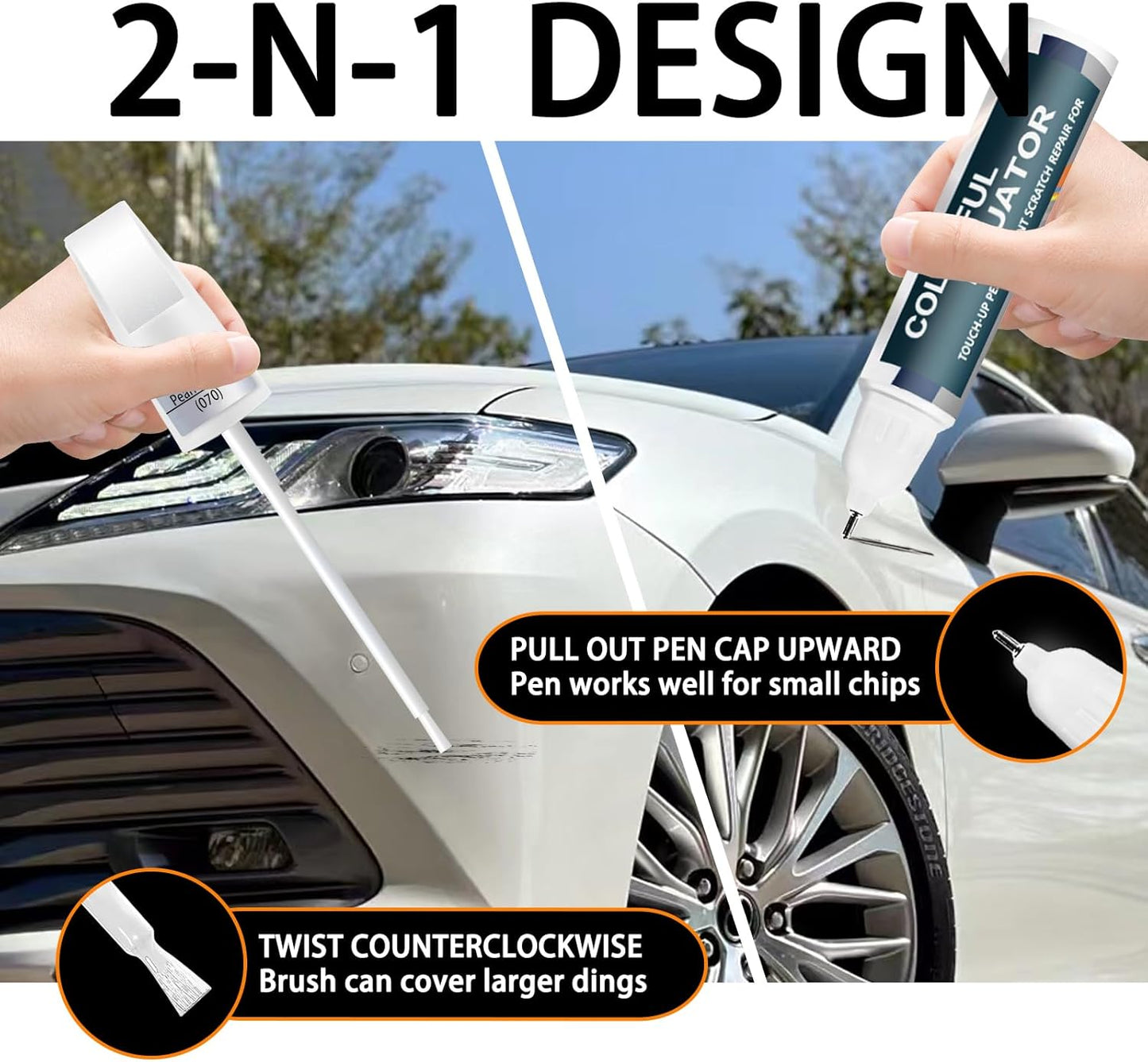 1F7 Classic Silver Metallic Touch Up Paint for Toyota, Car Paint Pen Scratch Repair Two-In-One Touch Up Paint, Premium Car Scratch Remover for Deep Scratches