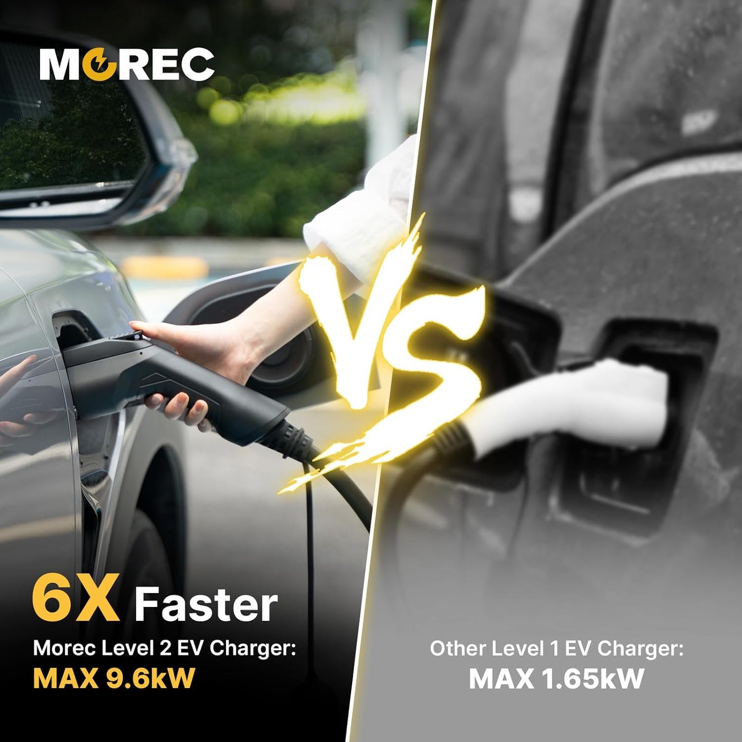 Level 2 EV Charger ETL Certified, 40A 9.6KW Home Charging Station, Plug-in NEMA 14-50 240V, Portable EV Charger with 25FT Cable for SAE J1772 Cars