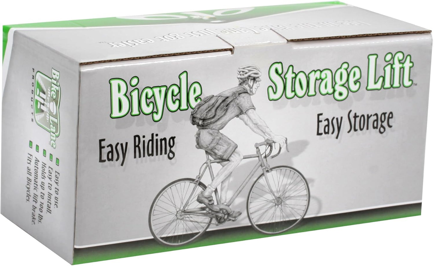 Bike Hanger - Overhead Pulley System with 100lbs Capacity for Bicycles and Ladders - Secure Garage Ceiling Storage by Rad Sportz, Green