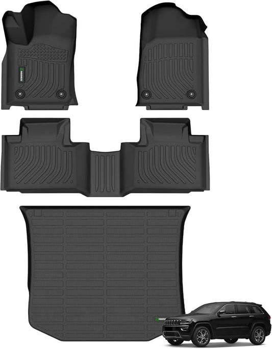 ANBINGO®-Floor Mats & Cargo Liner for 2016-2021 Grand Cherokee/Grand Cherokee WK 2022 2023 (Not for L) All Weather Grand Cherokee Floor Liner Trunk Mat TPE Accessories