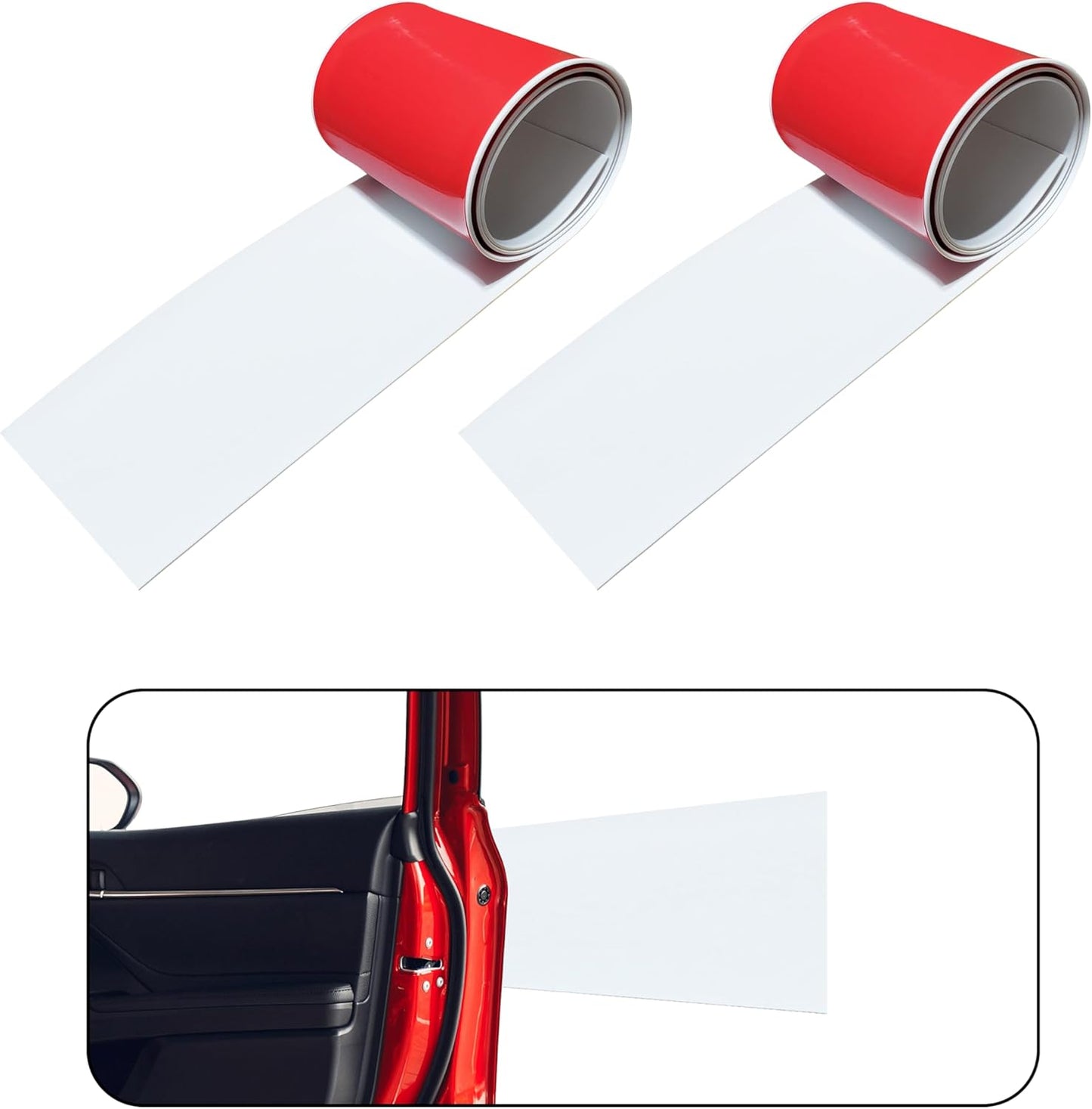 Rubber Bond Garage Wall Protectors - 6x48 Inches 2 Pack Strong Self-Adhesive Rubber Bumper Protectors for Garage Walls - Anti-Scratch and Waterproof Garage Wall Protector for Car Doors (White)