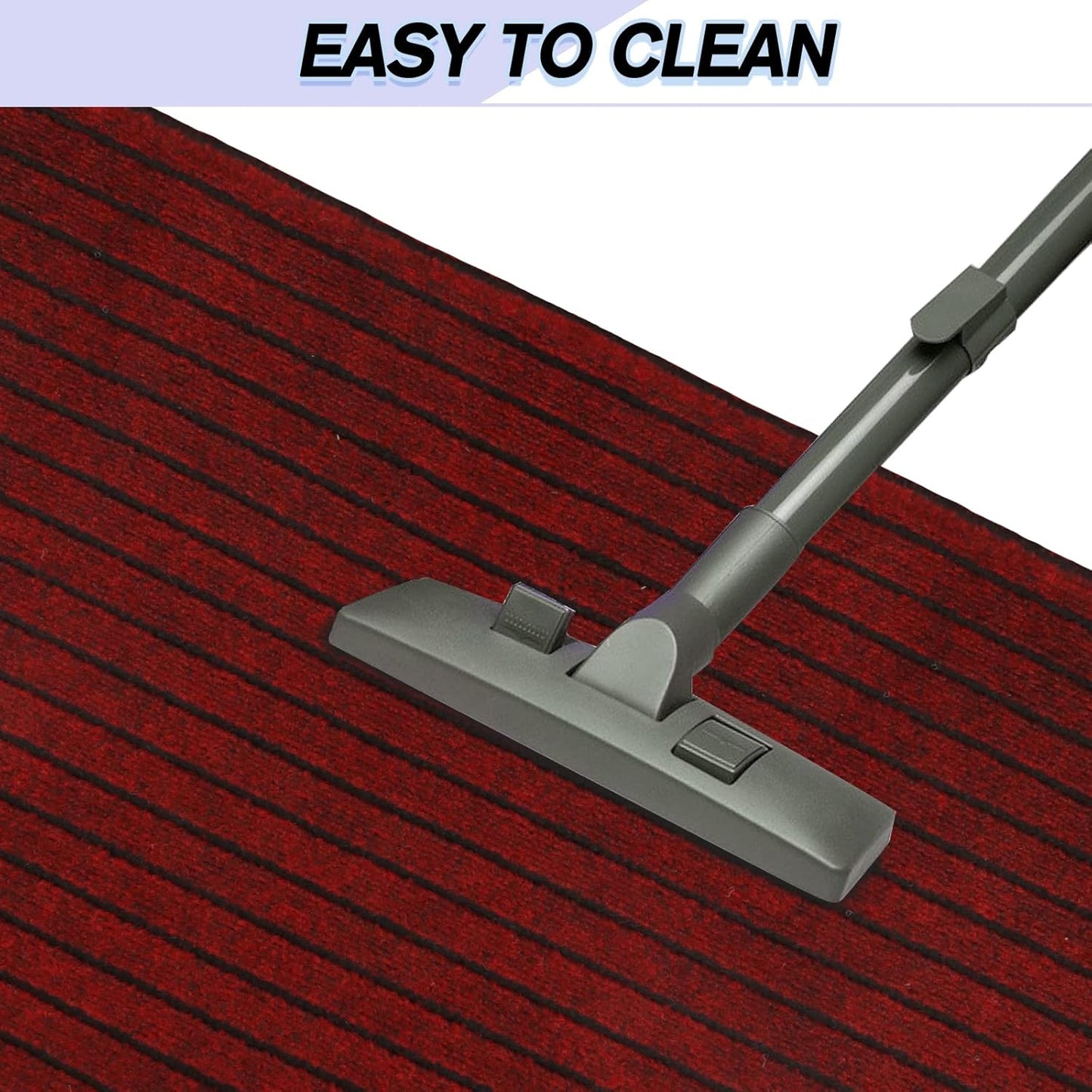 Custom Size Backed Non-Slip Area Rugs Runner, Easy Clean, Waterproof Runner Rugs for Hallway Entryway, Kitchen, Laundry, 4FT x 72FT, Red Stripe