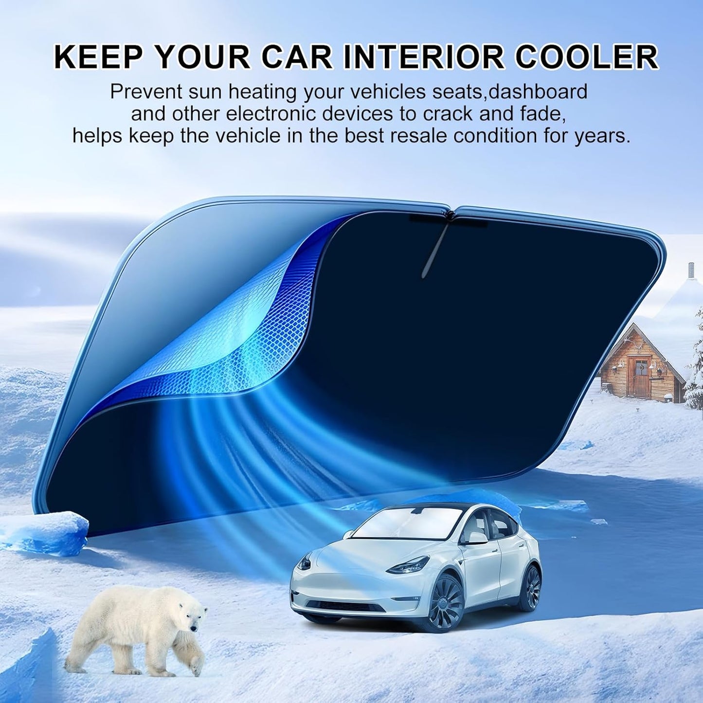 T TGBROS Windshield Sun Shade for Chevrolet Equinox 2025 Accessories Foldable Sun Shield Front Window Sunshade Cover Sun Visor Cover Block Heat and Sun Protection