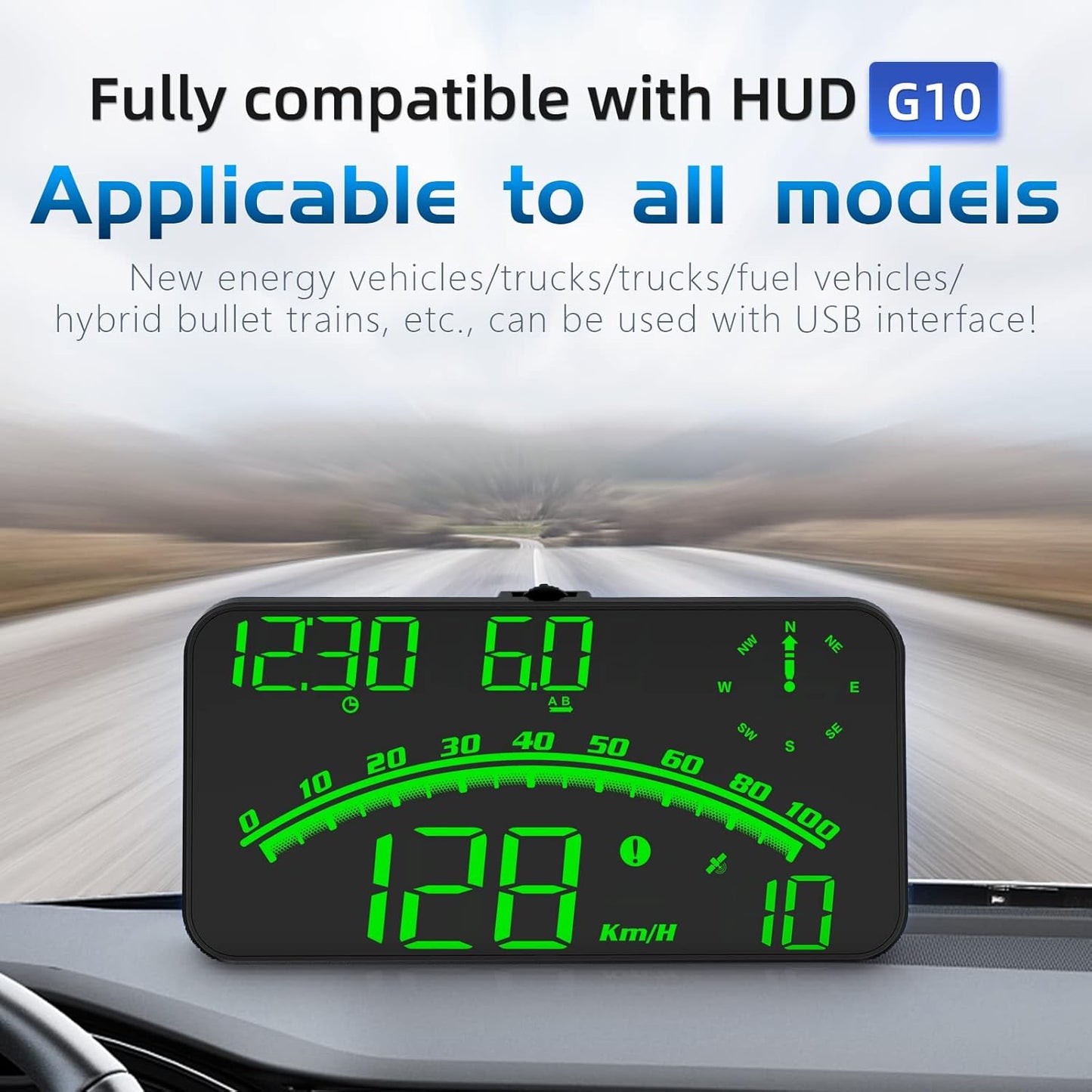 Heads up Display for Cars Speedometer for Car, HUD Digital Speedometer for Car with Speed Alarm, Fatigue Driving Reminder, Upgraded 5.5" large-screen, Heads up Display Suitable for All Vehicles