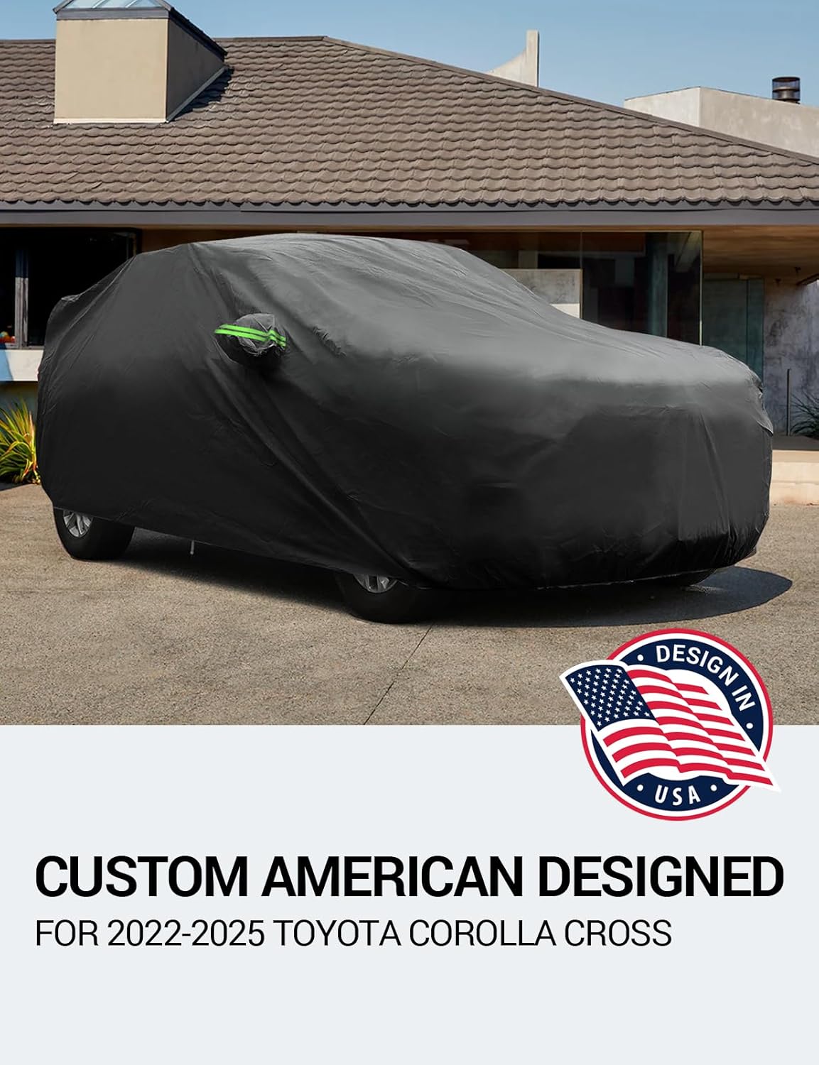 Proadsy 2025 Upgrade Car Cover Custom Fit for Toyota Corolla Cross 2022-2025, Waterproof All Weather for Automobiles, Full Exterior Cover Rain Snow Sun Protector Indoor Outdoor Car Cover