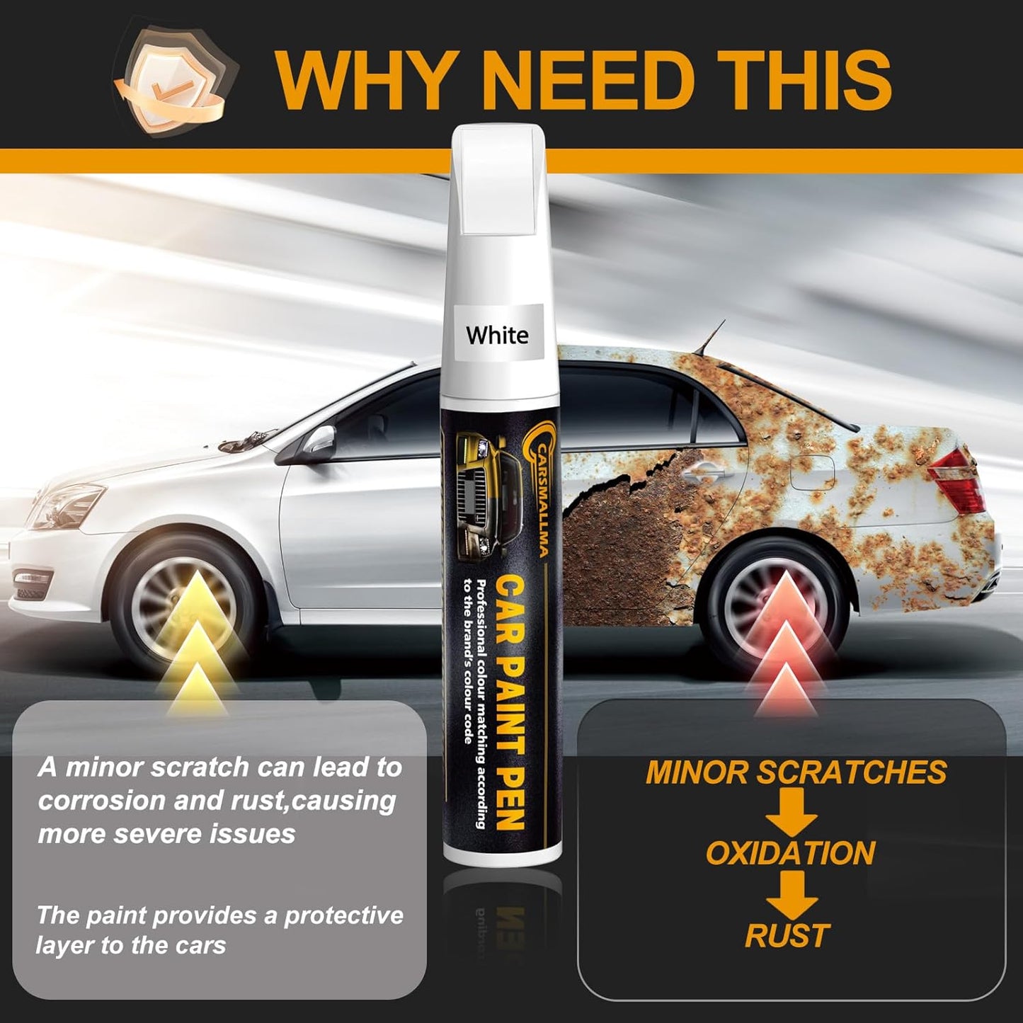 W8/WW8 Quartz White Pearl Tricoat Car Touch Up Paint for Hyundai, Color Accurate Car Paint Scratch Repair Pen Kit Quick & Easy Fix Vehicle Chips and Automotive Nicks Scuff