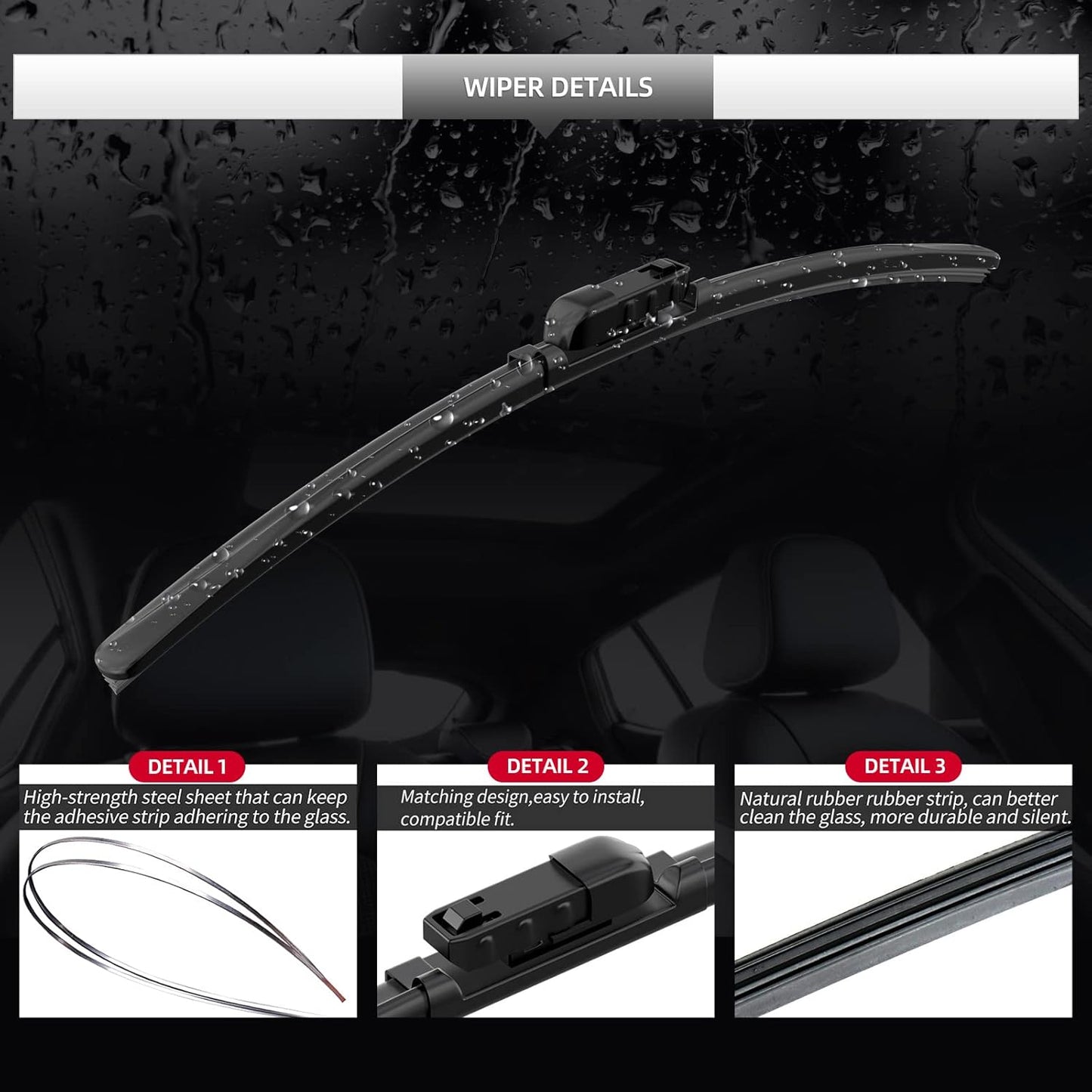 Replacement for BMW X7 Windshield Wiper Blades, 3 Pieces of Car Front and Rear Window Wiper Blades for BMW X7
