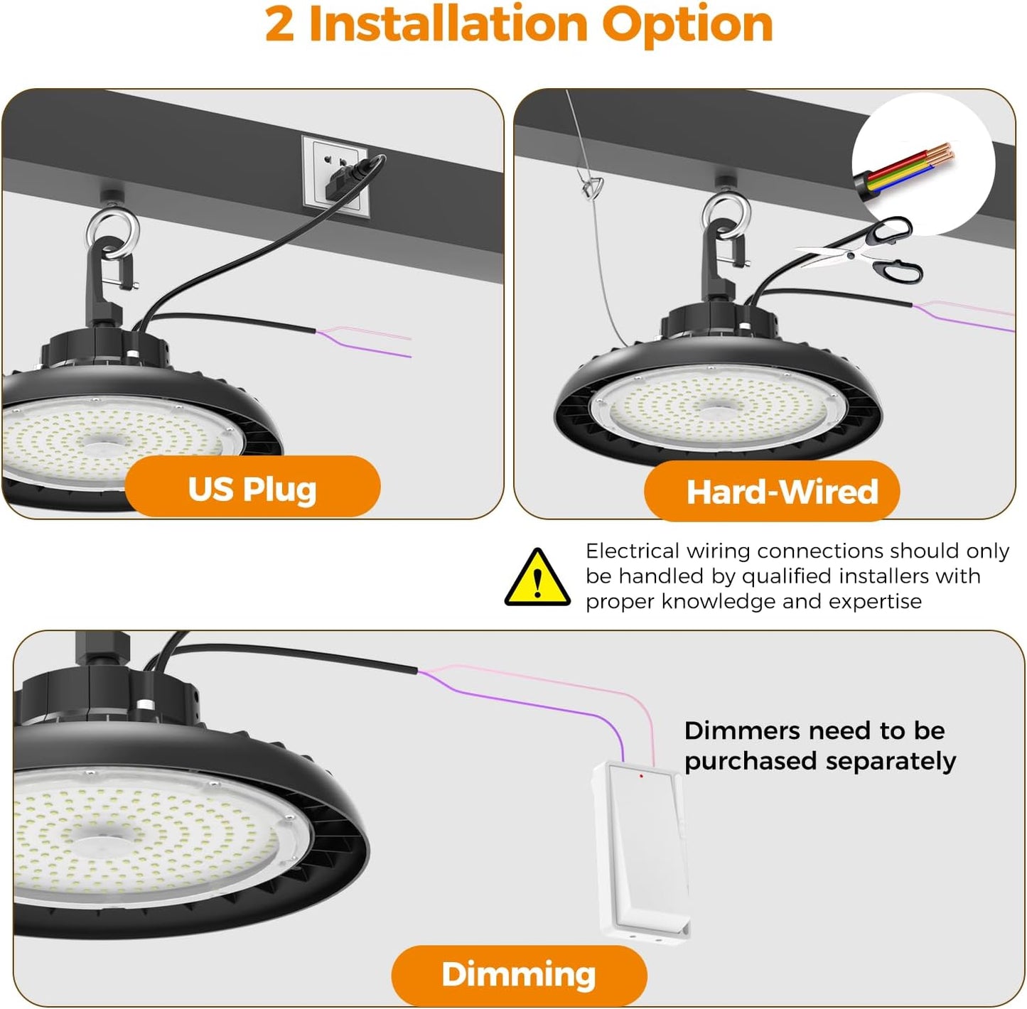 High Bay Lights LED UFO Light 240W LED Shop Lights 6000K IP65 Commercial Bay Lighting Fixture 43200 LM Super Bright, 5ft Cable Plug & Play for Warehouse Factory Garage Workshop Barn 12 Pack