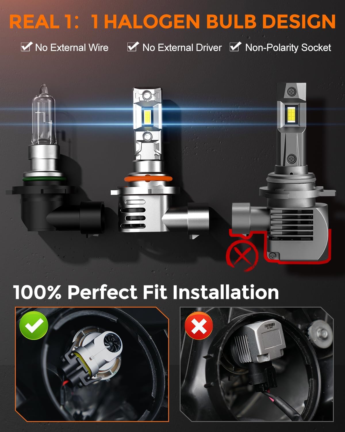 [2025 Upgrade] 9005 9006 Fog Light Bulb Combo [Latest & Brightest] 80000lm 800% Brightness Real 1:1 Mini Size Design, 6000k Cool White，Pack of 4