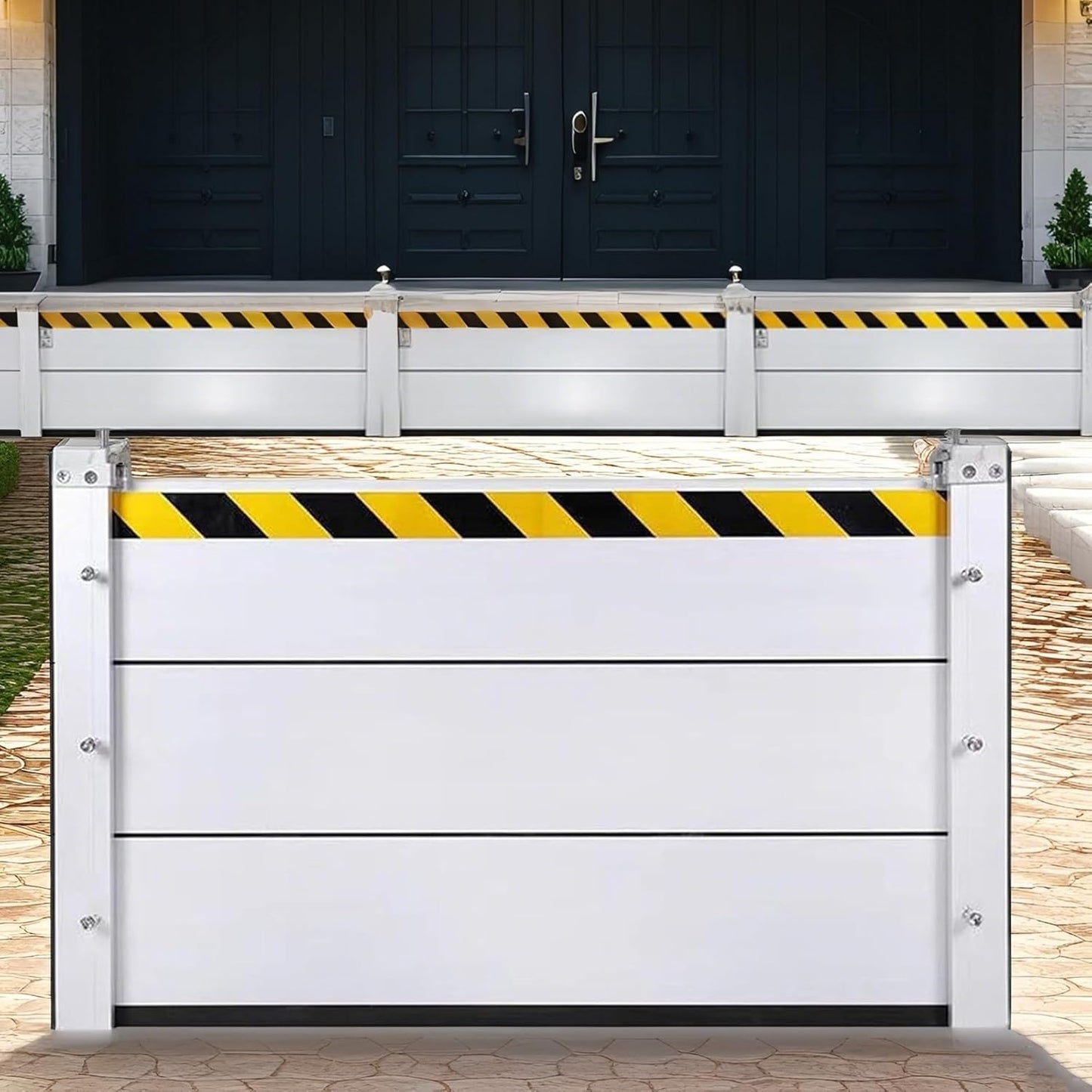 Flood Barriers for Home Exterior,Aluminum Alloy Outdoor Garage Doors Water Barriers for Flooding(H23.6Inch,L12FT)