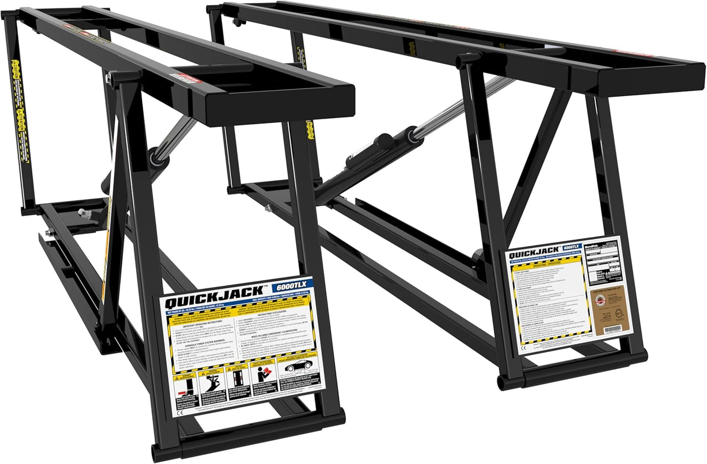 QuickJack Bundle - 6000TLX Portable Car Lift, Includes Pinch Weld Blocks & Wall Hangers, ALI Certified, 110V Power Unit, Truck Lift for Garage & Shop, (6,000 lbs. Capacity)