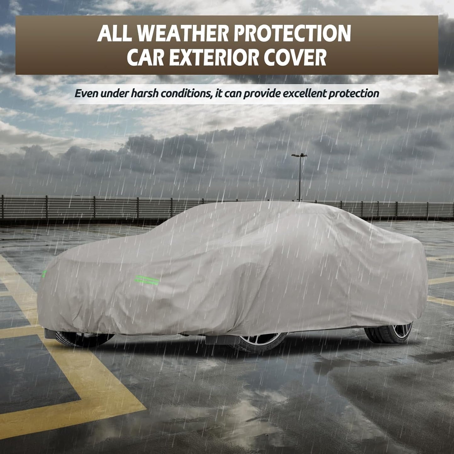Migaven 6 Layers Car Cover Custom Fit for Corvette C4 C5 C6 C7 C8 1980–2023, Waterproof Full Exterior Cover Rain Sun Protection with Door Zipper (Not Include Mirror Pocket)