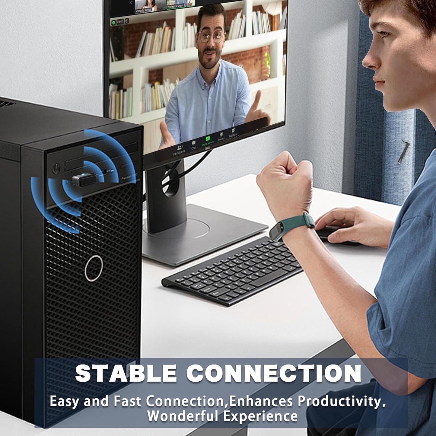 Bluetooth Headset, Wireless Bluetooth Earpiece with 500mAh Charging Case 72 Hours Talking Time Built-in Microphone for iOS Android Cell Phone, V5.1 Hand-Free Headphones with USB Dongle