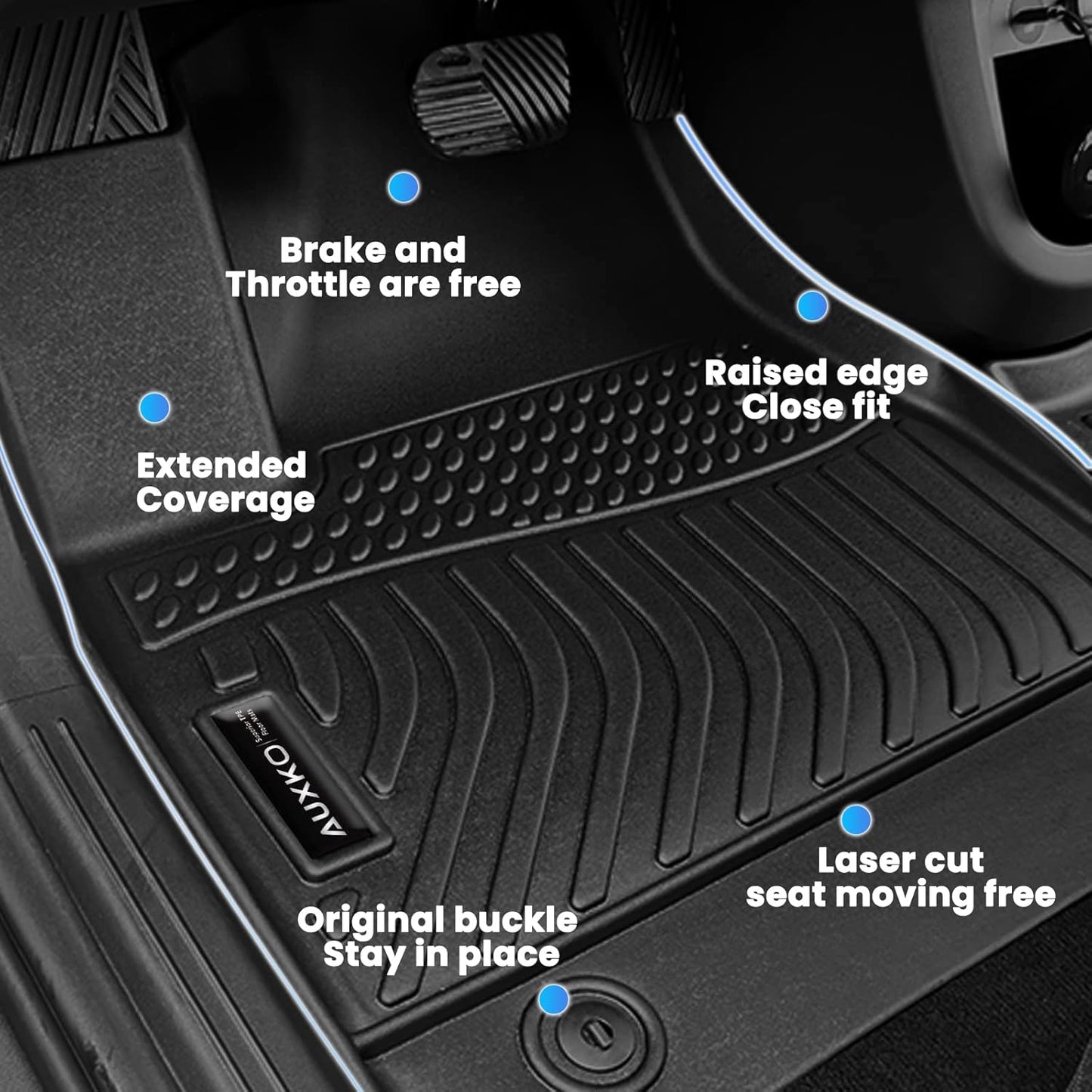 All Weather Floor Mats Fit for Honda Accord 2023 2024 2025 Include Hybrid TPE Rubber Liners Set Accord Accessories All Season Guard Odorless Anti-Slip Floor Mats