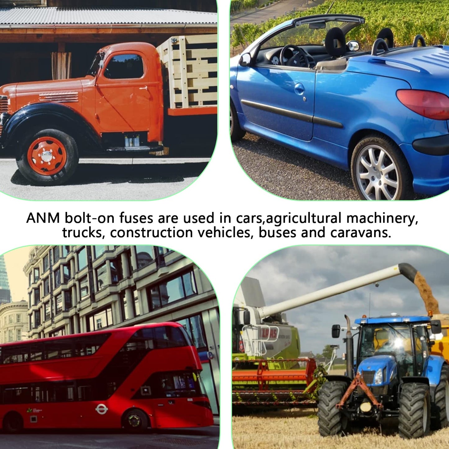 150A MEGA High Current Fuse - 150 Amp Bolt-on Fuse for Cars, Trucks, Construction Vehicles, Buses, Caravans (2 Pcs)