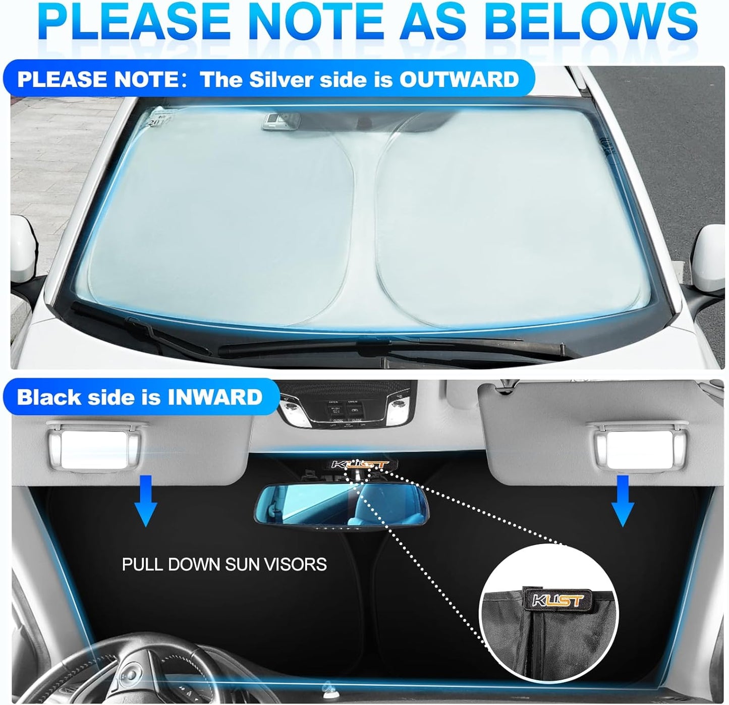 KUST Windshield Sunshade for Nissan Murano 2025 2026 (SV, SL, and Platinum) Accessories Sun Shade Window Sun Visor Protector Foldable Blocks UV Rays Keep Your Car Cooler