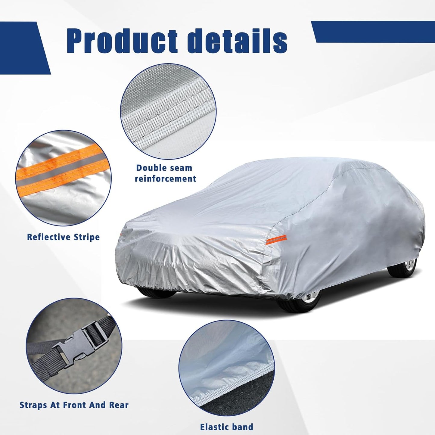 Kayme 6 Layers Car Cover Custom Fit for Porsche 911 Coupe Convertible Targa (2011-2025) Waterproof All Weather for Automobiles, Outdoor Full Cover Rain Sun UV Protection.Silver