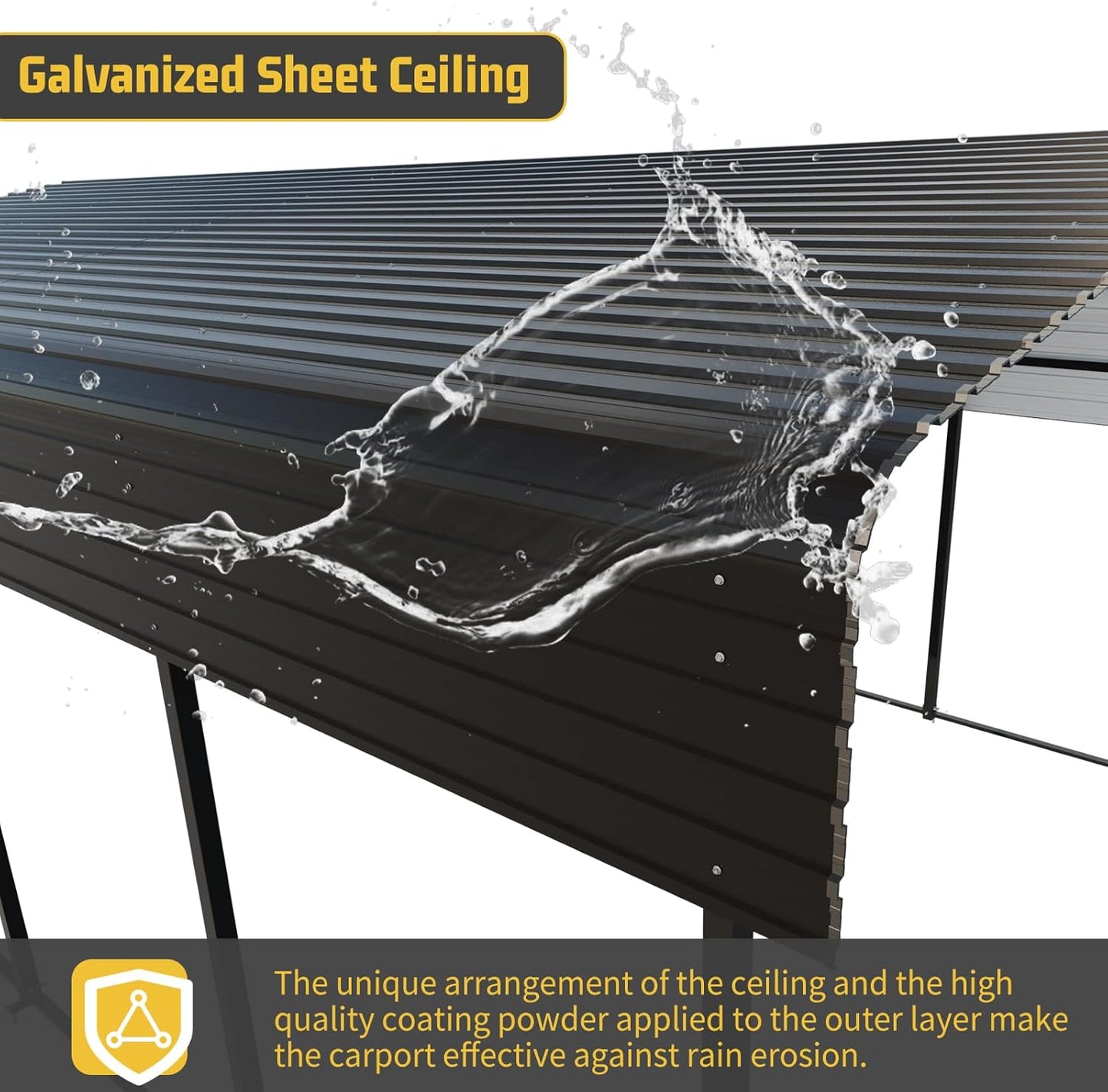 Metal Carport 10 * 15 FT with Enhanced Base Heavy Duty Garage with Galvanized Steel Roof Multi-Use Shelter Outdoor for Car, Pickup, Boat and Tractors