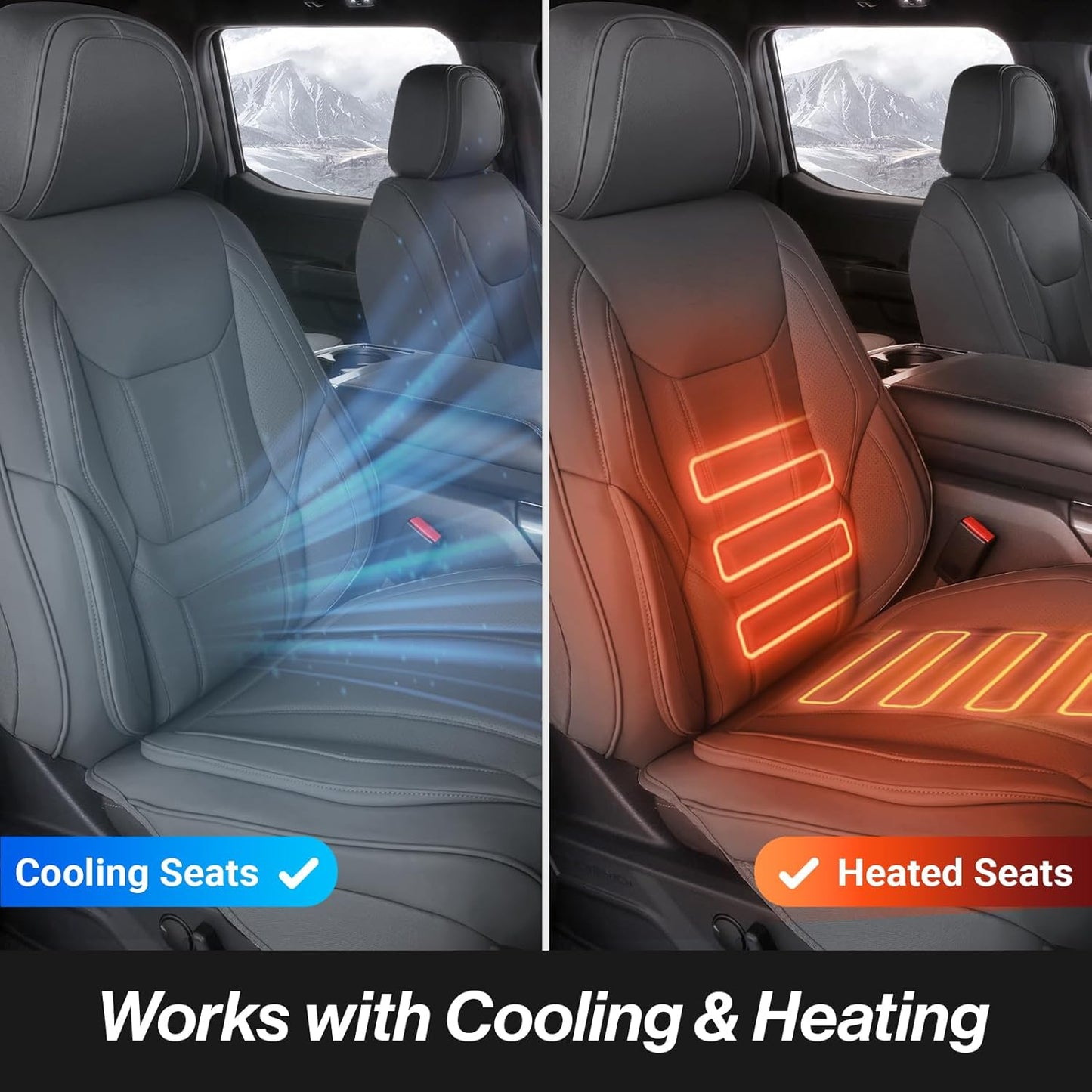 Coverland Custom Car Seat Covers Compatible with 2016-2025 Titan Crew Cab - Premium Leather Non-Slip Memory Foam Waterproof Cover Interior Protector Full Set-Dark Gray [See Size Chart-Size X118]