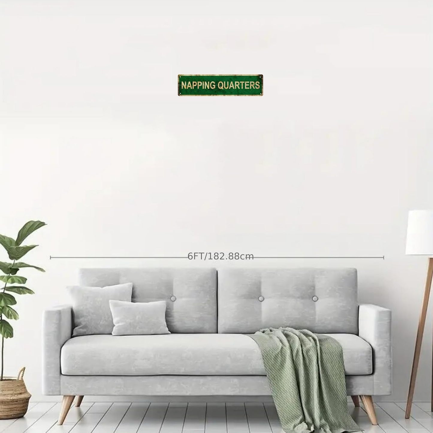 NAPPING QUARTERS Non-Embossed Vintage Metal Tin Street Sign Bar Cafe Garage Cave Home Room Wall Bathroom Farmhouse Garden Porch Patio Decor, 16 x 4 Inch