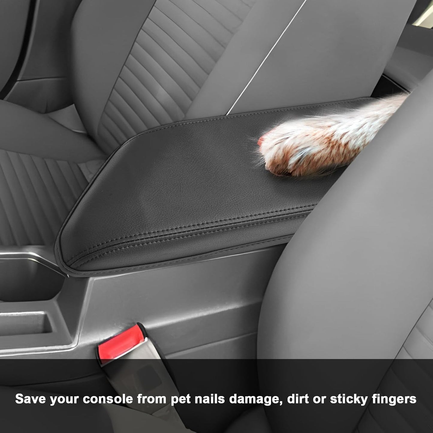 SXCY for 2020-2025 VW Jetta Armrest Cover for Volkswagen Jetta 2025 Armrest Console Cover 2020-2024 2025 Jetta Center Console Cover 2025 Jetta Middle Console Cover (Black Stitched Slim)