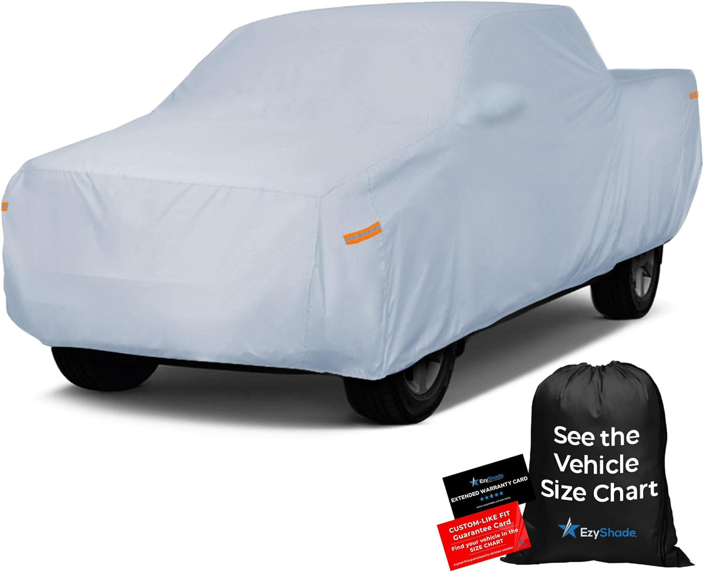 EzyShade 10-Layer Truck Cover Waterproof All Weather. See Vehicle Size-Chart for Accurate Fit. Full Outdoor Pickup Truck Covers for F250 F150 Tundra Titan. Sun Wind Rain. Size T5 (See SizeChart)