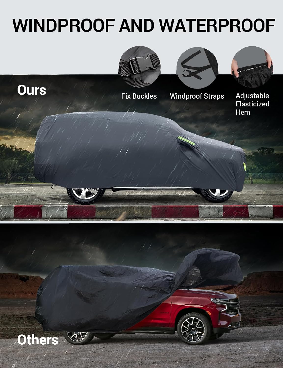 Proadsy 2025 Upgrade Car Cover Custom Fit for 2019-2025 Volvo XC40, Waterproof All Weather for Automobiles, Full Exterior Cover Rain Snow Sun Protector Indoor Outdoor Car Cover