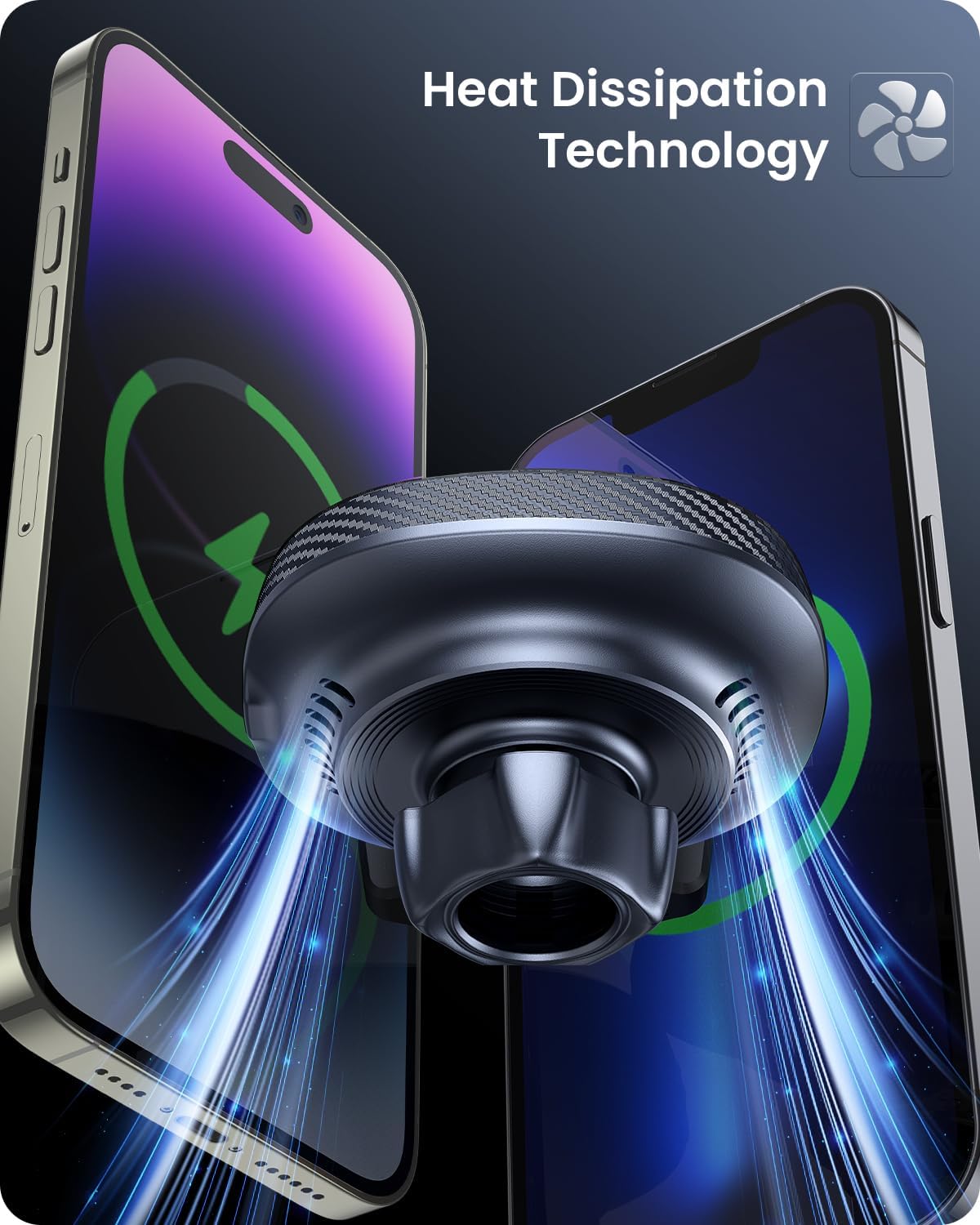 OQTIQ for MagSafe Car Charger, Magnetic Wireless Car Charger Compatible with iPhone 16 15 14 13 12 Series, 15W Fast Charging Car Phone Mount for Windshield Dashboard Air Vent [with PD 30W Adaptor]