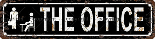 THE OFFICE Vintage Metal Tin Sign, Street Sign, Home Decor, Room Decor, Wall Decor, Bathroom Decor, Bar Decor, Cafe Decor, Garage Decor, 16 x 4 Inch