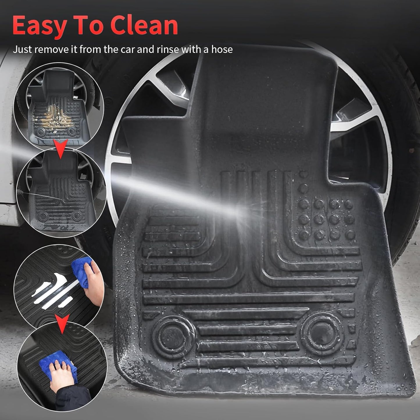 Wayhigh-Floor Mats for 2021-2025 Kia Sorento (not for Hybrid) 6 & 7 Seats TPE Trunk Mat with Backrest Mat All Weather Waterproof Duty Rubber Cargo Liners Floor Mats Accessories Custom Black