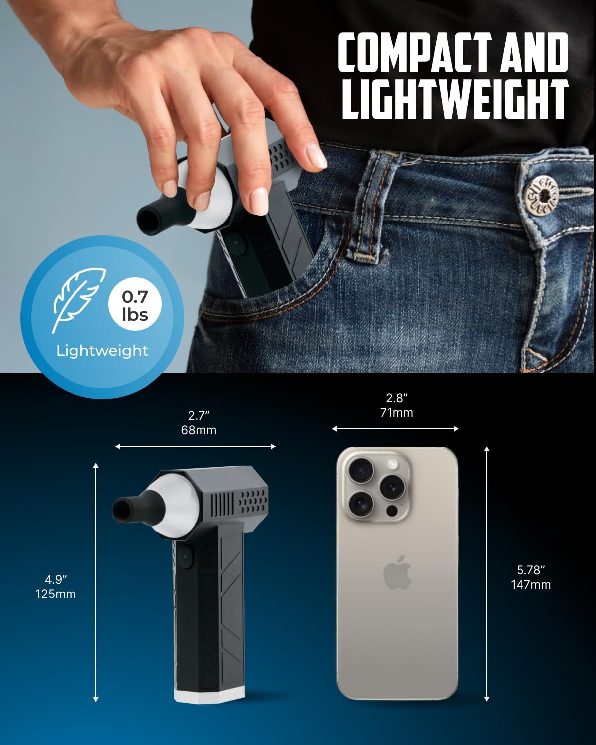 Portable Car Vacuum Cleaner “CrossClean 2-in-1 Vacuum & Air Blower | 120W High-Power | 8 Attachments | 12V Rated Voltage | Cordless, Lightweight & Rechargeable via Type-C Cable