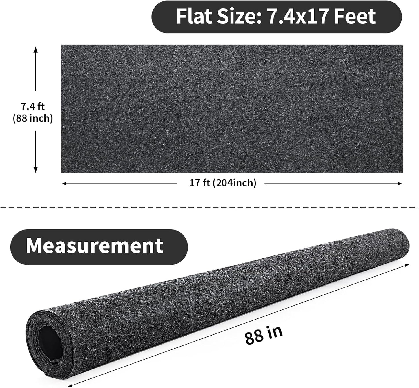 MABOZOO Garage Floor Mat 18x7.7 Ft, Extra Large Garage Carpet Rug, Reusable Absorbent Oil Spill Mat, Washable Parking Flooring Rug for Under Car, Protects from Spills, Drips and Stains