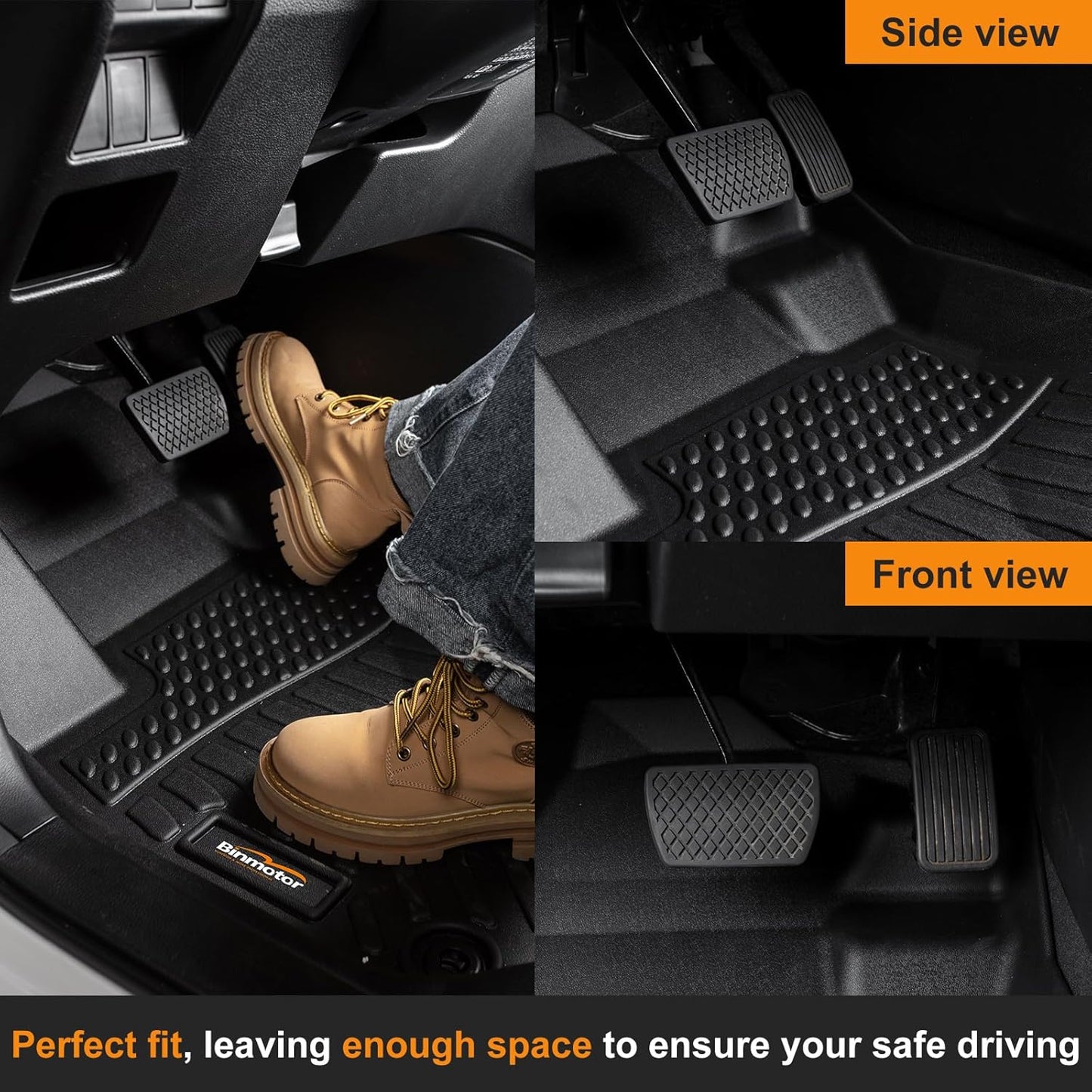 Binmotor-Floor Mats & Cargo Liner Set for Ford Edge 2024 2023 2022-2015, All Weather Car Mats for Ford Edge Rubber Mat Floor Liners Rear Cargo Mat Custom Fit for Edge Accessories