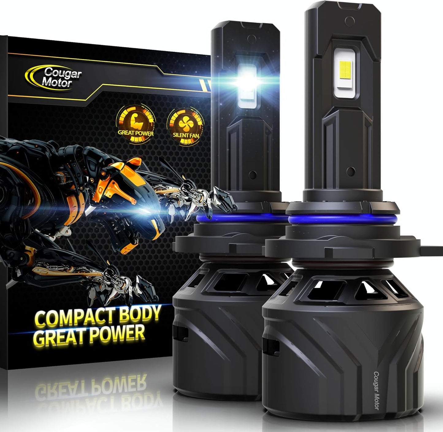 Cougar Motor 9012 Bulbs, HIR2 Fog Lights 6500K White Non-Polarity 9012 Fog Bulb or Off-Road Use Plug and Play - Pack of 2