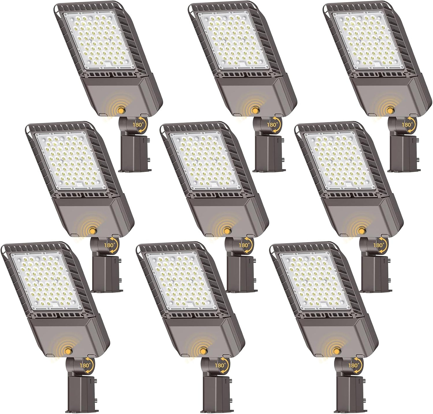 240W LED Parking lot Lights Commercial Area Oudoor Lighting LED Street Lights with Dusk to Dawn Photocell 43200Lm(180LM/W) 6000K IP65 Waterproof 100-277V for Driverway Parking Lot 9 Pack