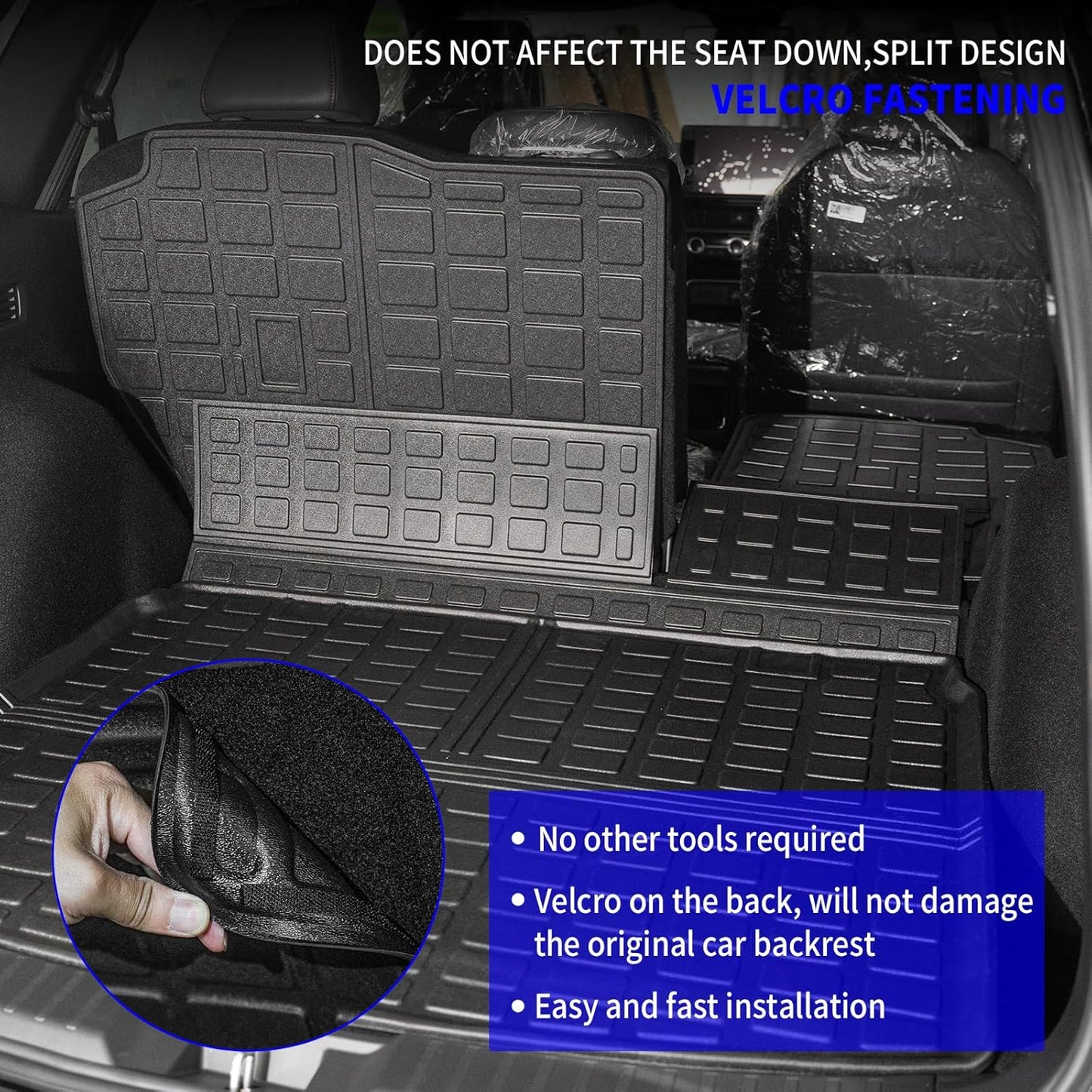 Rongtaod Floor Mats Compatible with 2023 2024 2025 2026 Honda CRV (Include Hybrid) Cargo Mat Trunk Mat Cargo Liner Back Seat Cover CR-V Accessories (Fit Upper Deck, Trunk Mat+Backrest Mats+Floor Mats)