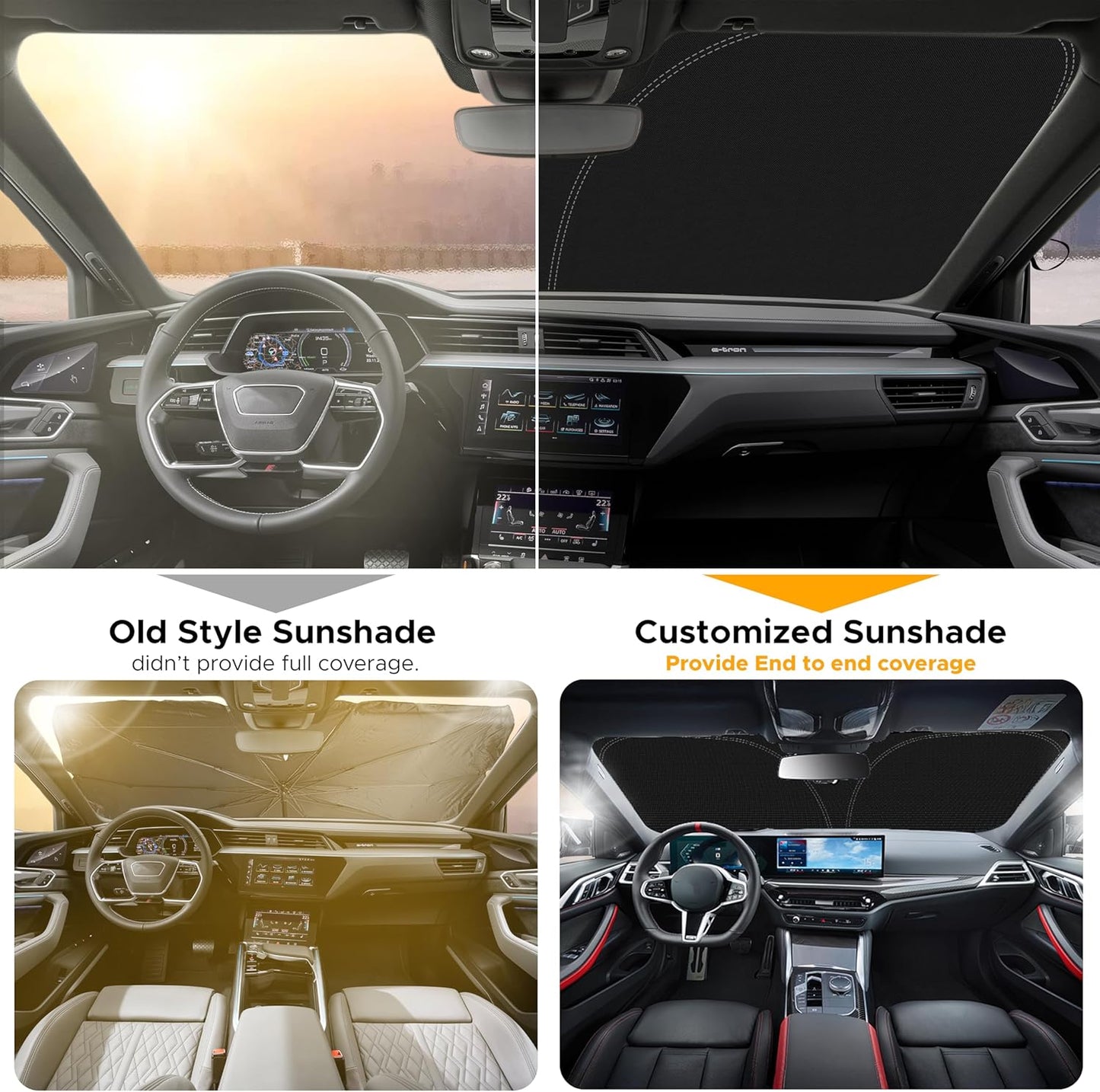 EcoNour Windshield Sun Shade Compatible for Ford Expedition (2018–2024) | 4-Layer Front Window Shade for Full-Size SUV | 240T Sunshade Accessories | UV & Heat Reflector for Expedition Windshield