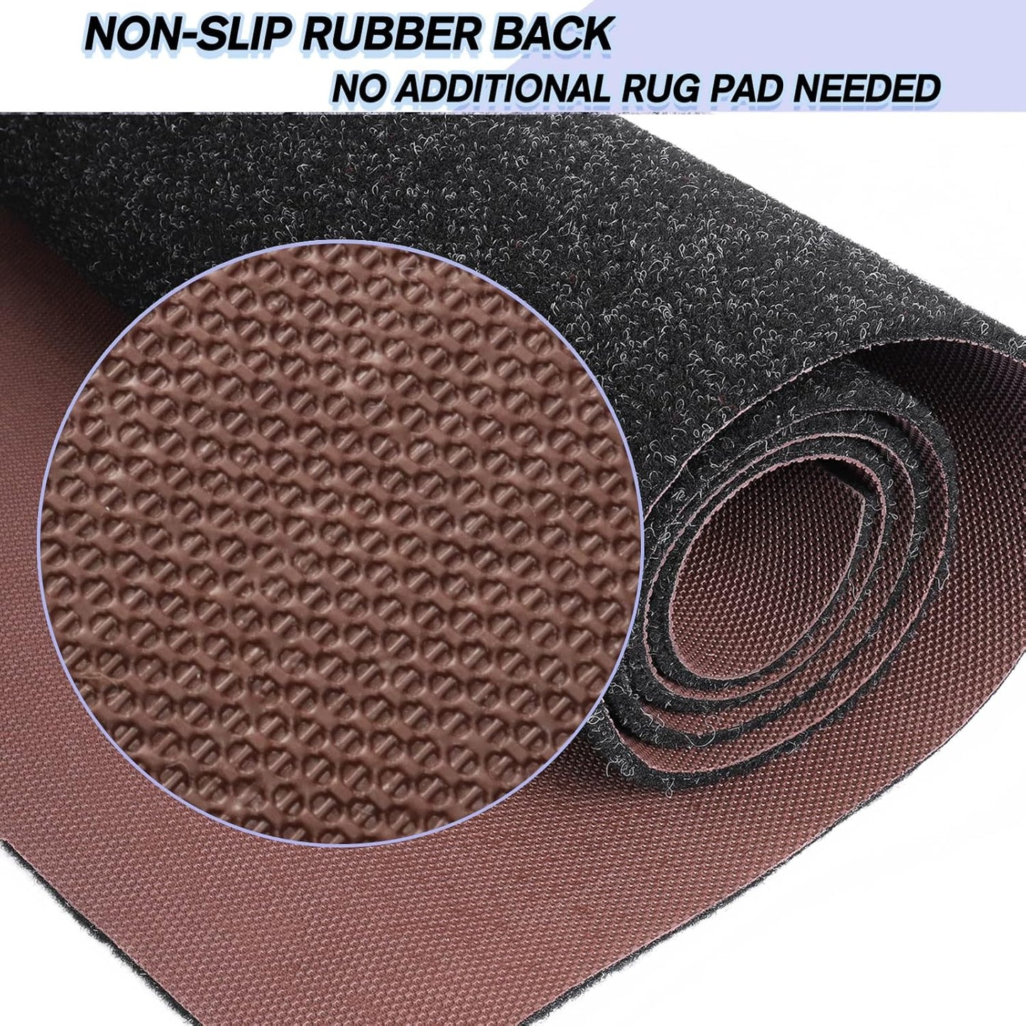 Custom Size Backed Non-Slip Area Rugs Runner, Easy Clean, Waterproof Runner Rugs for Hallway Entryway, Kitchen, Laundry, 4FT x 82FT, Black