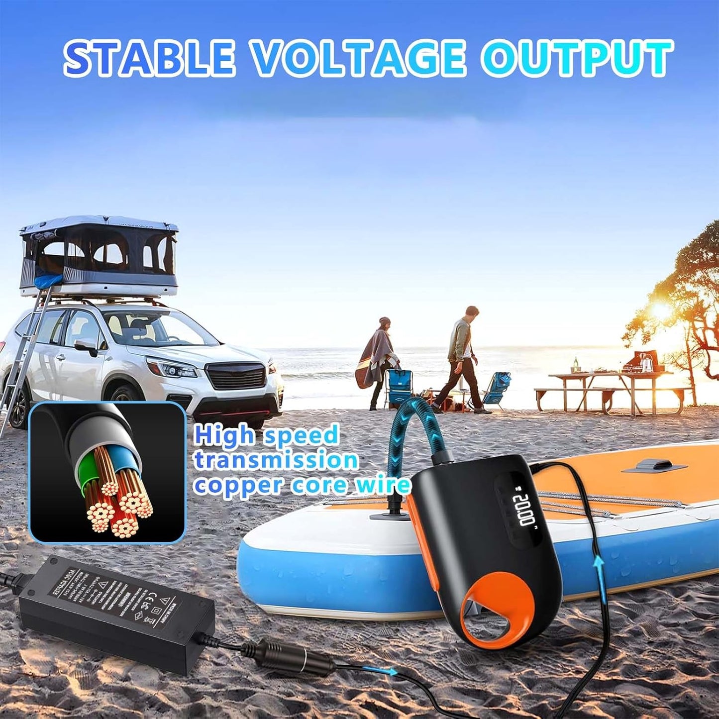 110V-240V to 12V 120W/10A Car Cigarette Lighter Socket AC/DC Power Supply Adapter for Car Inflator Refrigerator Vacuum Cleaner Stand-up Paddleboard (SUP) Pump