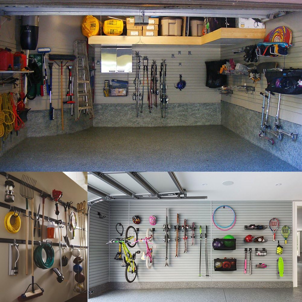 Wall Mount Utility Hooks Heavy Duty Steel Garage Storage Hanger Multi-Tools Holder Hanging Organizer (6 Pcs Black 4" Small J Hook)